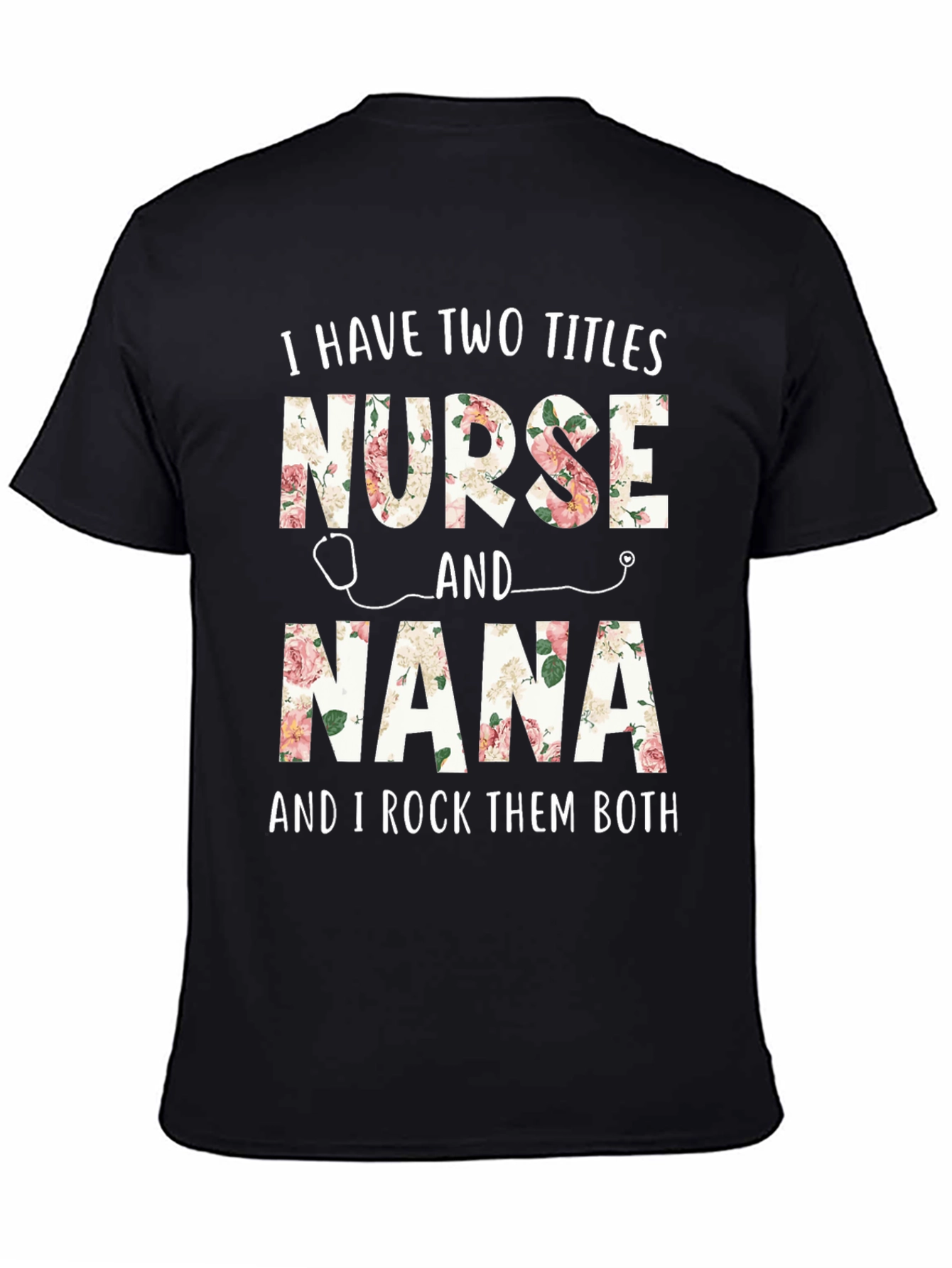 Nurse Nana T-Shirt - Floral Design