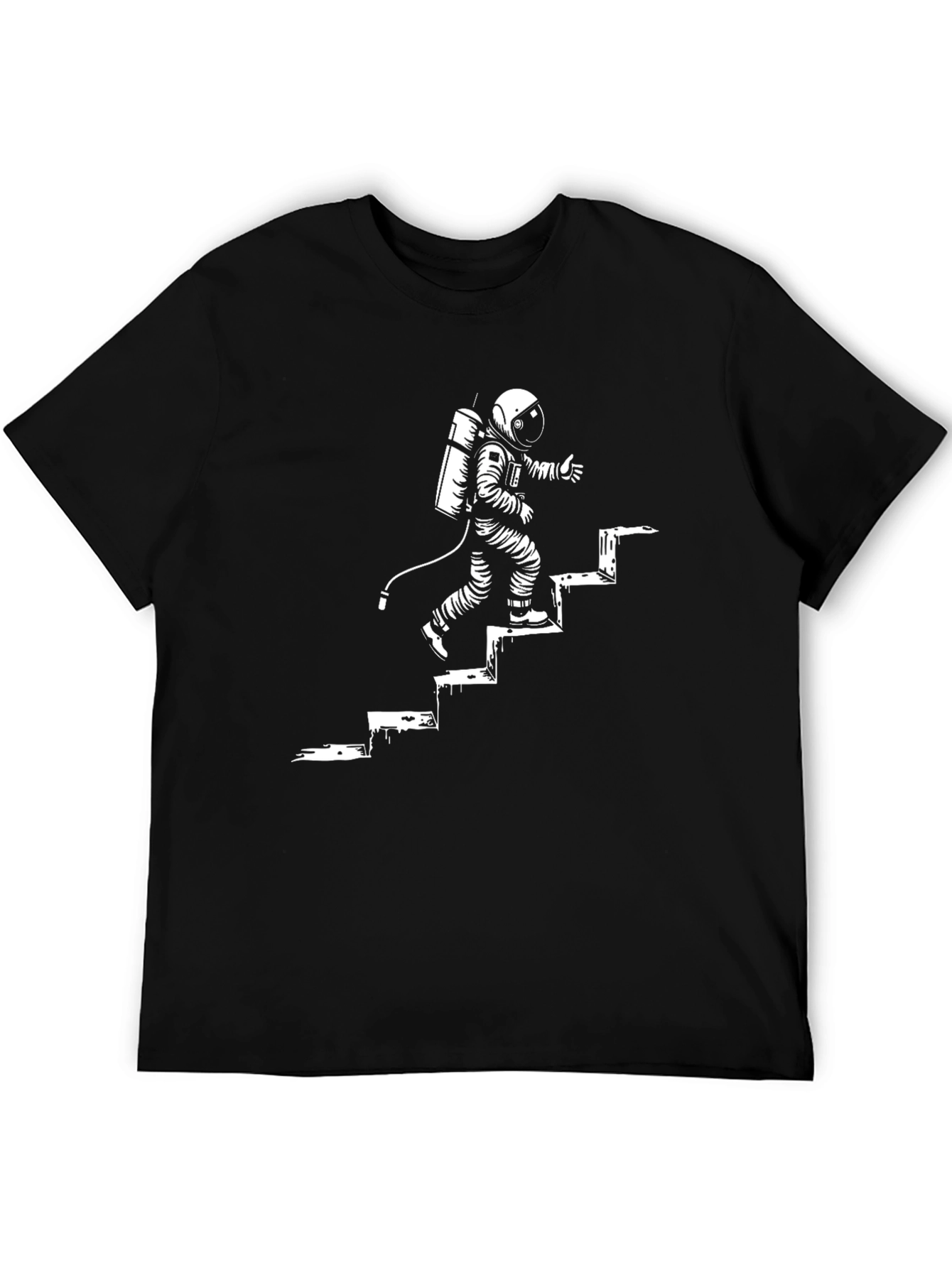 Astronaut Climbing Steps Graphic T-Shirt