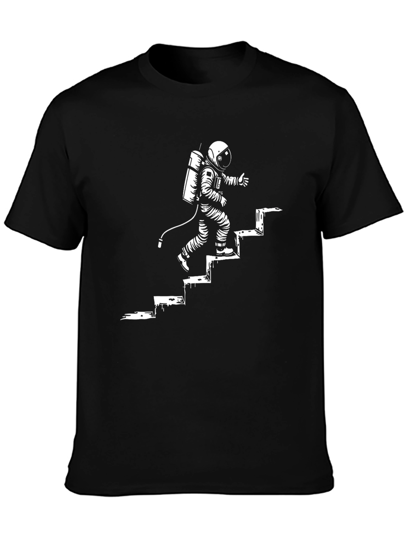 Astronaut Climbing Steps Graphic T-Shirt