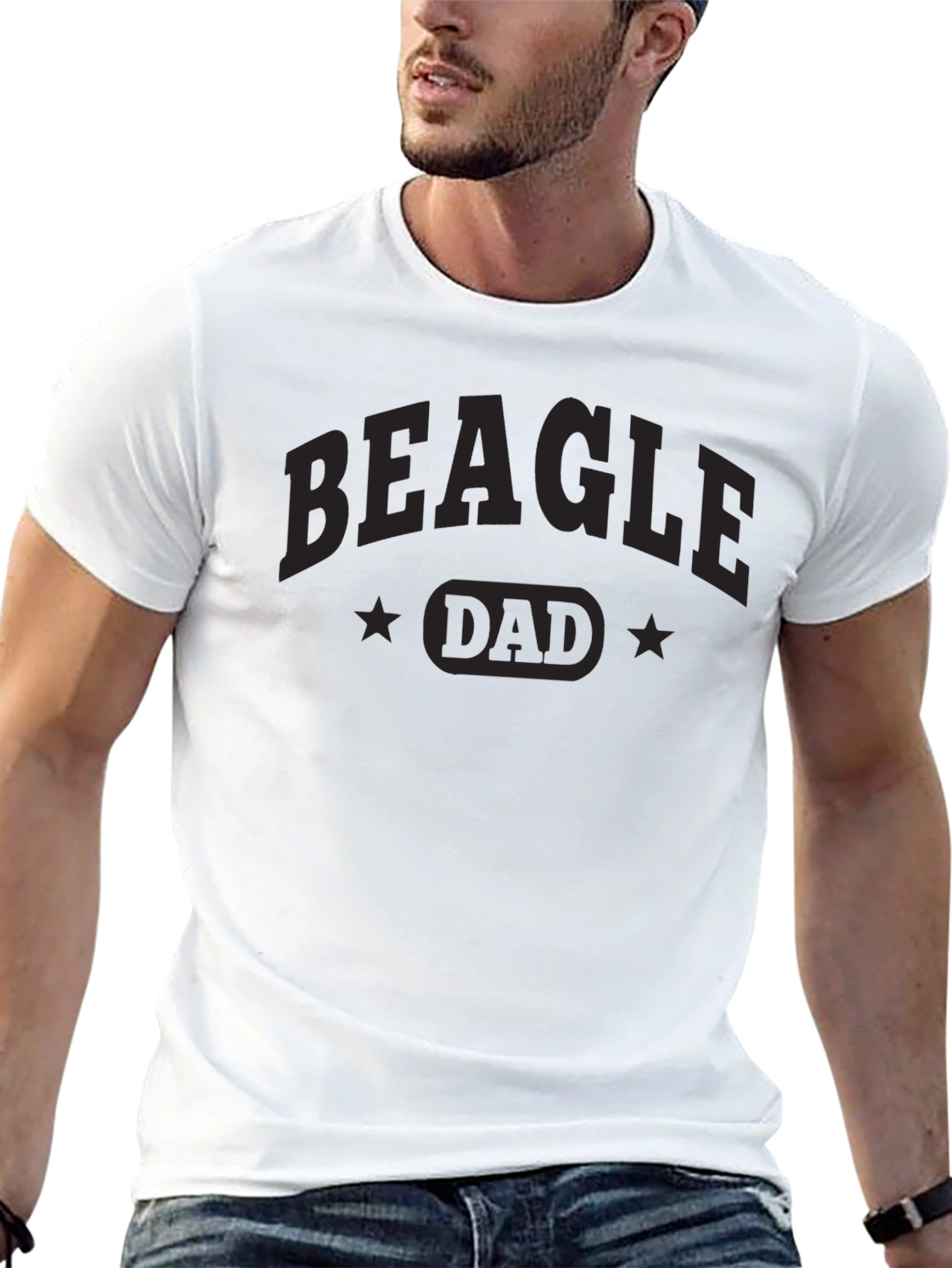 Beagle Dad Black T-Shirt - Dog Lover Apparel