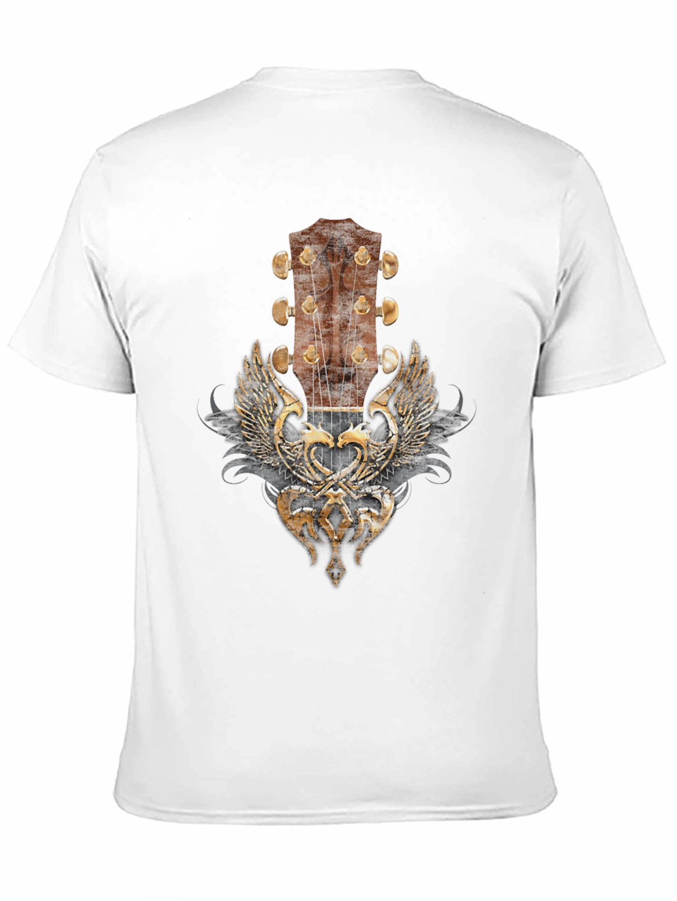 Guitar Headstock Wings Graphic Tee