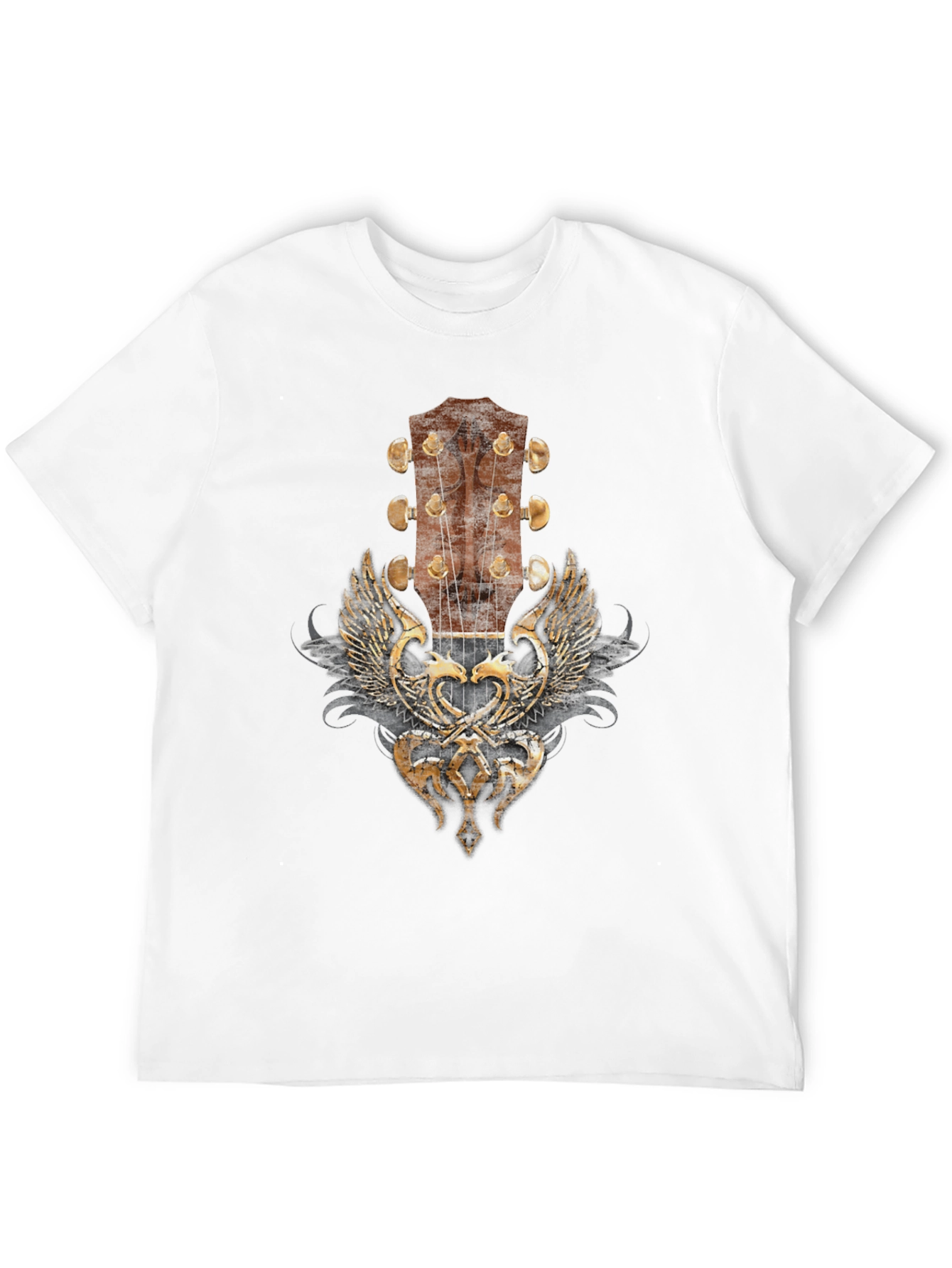 Guitar Headstock Wings Graphic Tee