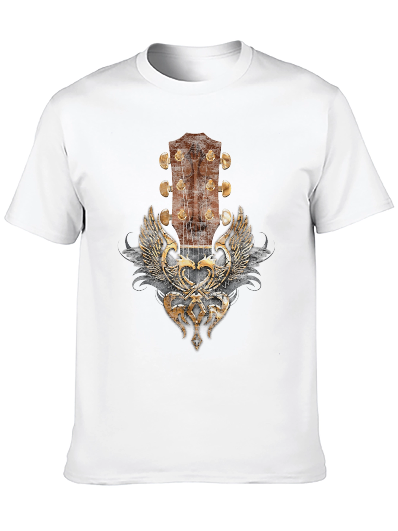 Guitar Headstock Wings Graphic Tee