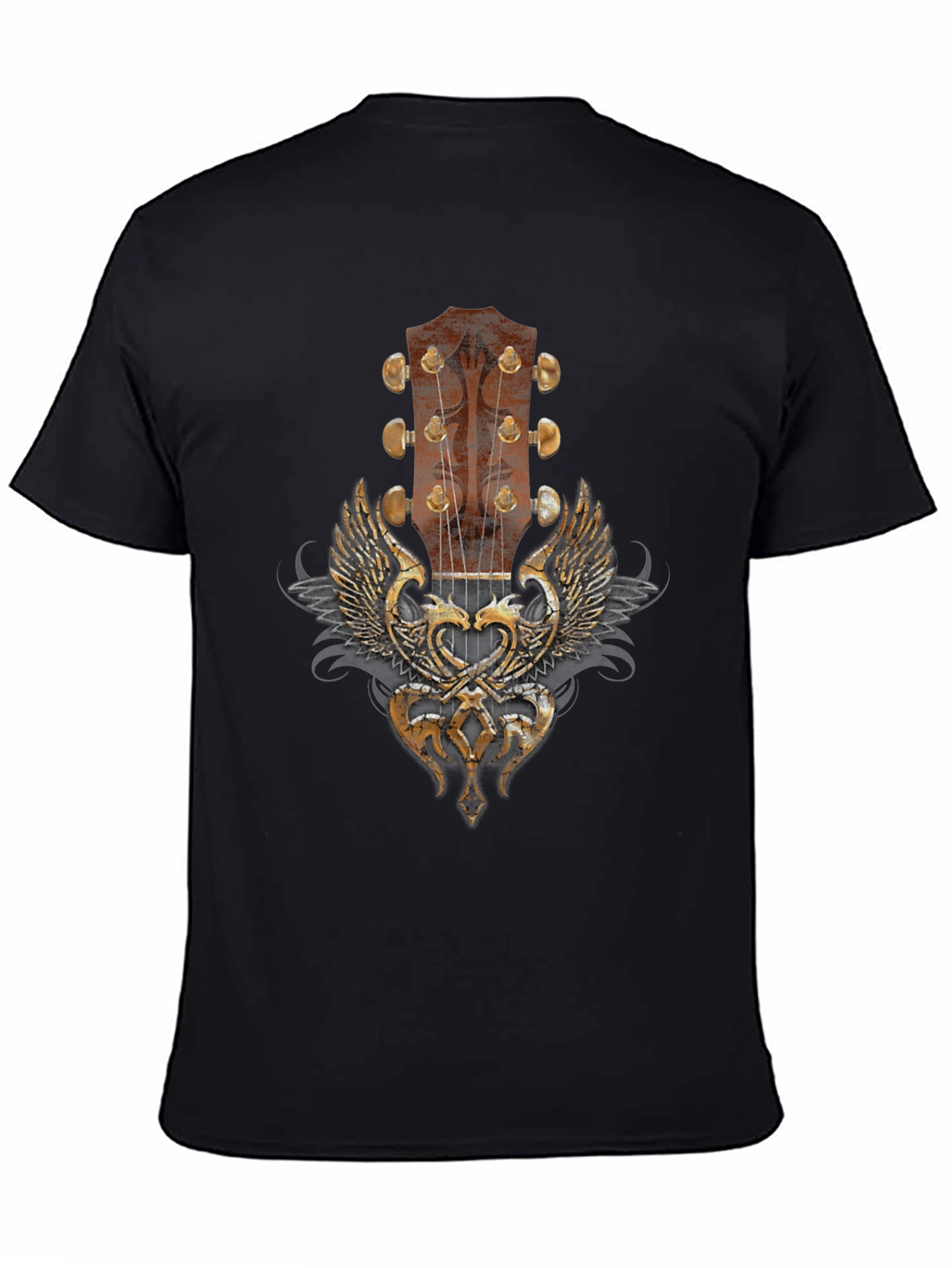 Guitar Headstock Wings Graphic Tee