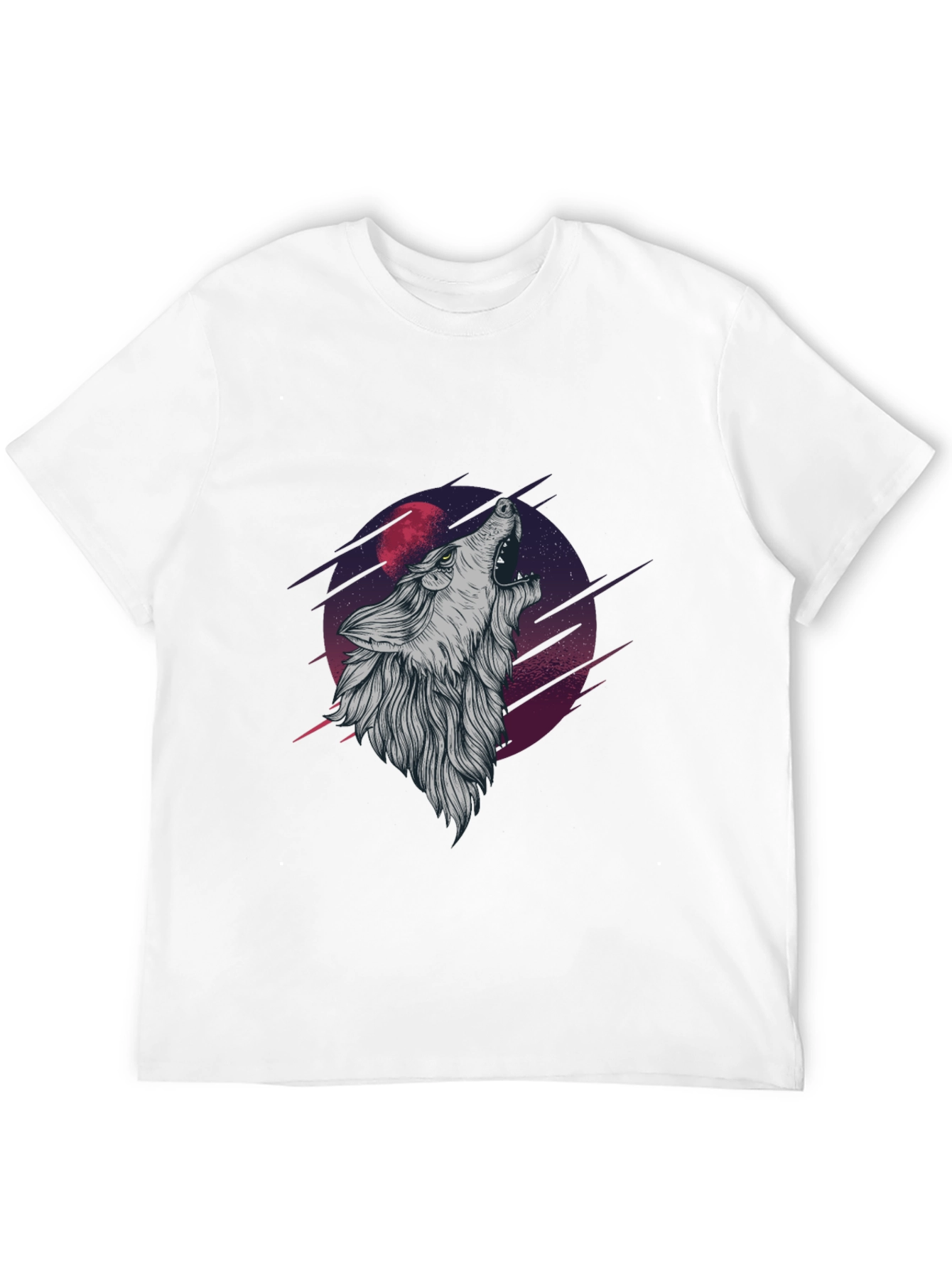 Wolf Howling at Moon Graphic Tee - Black