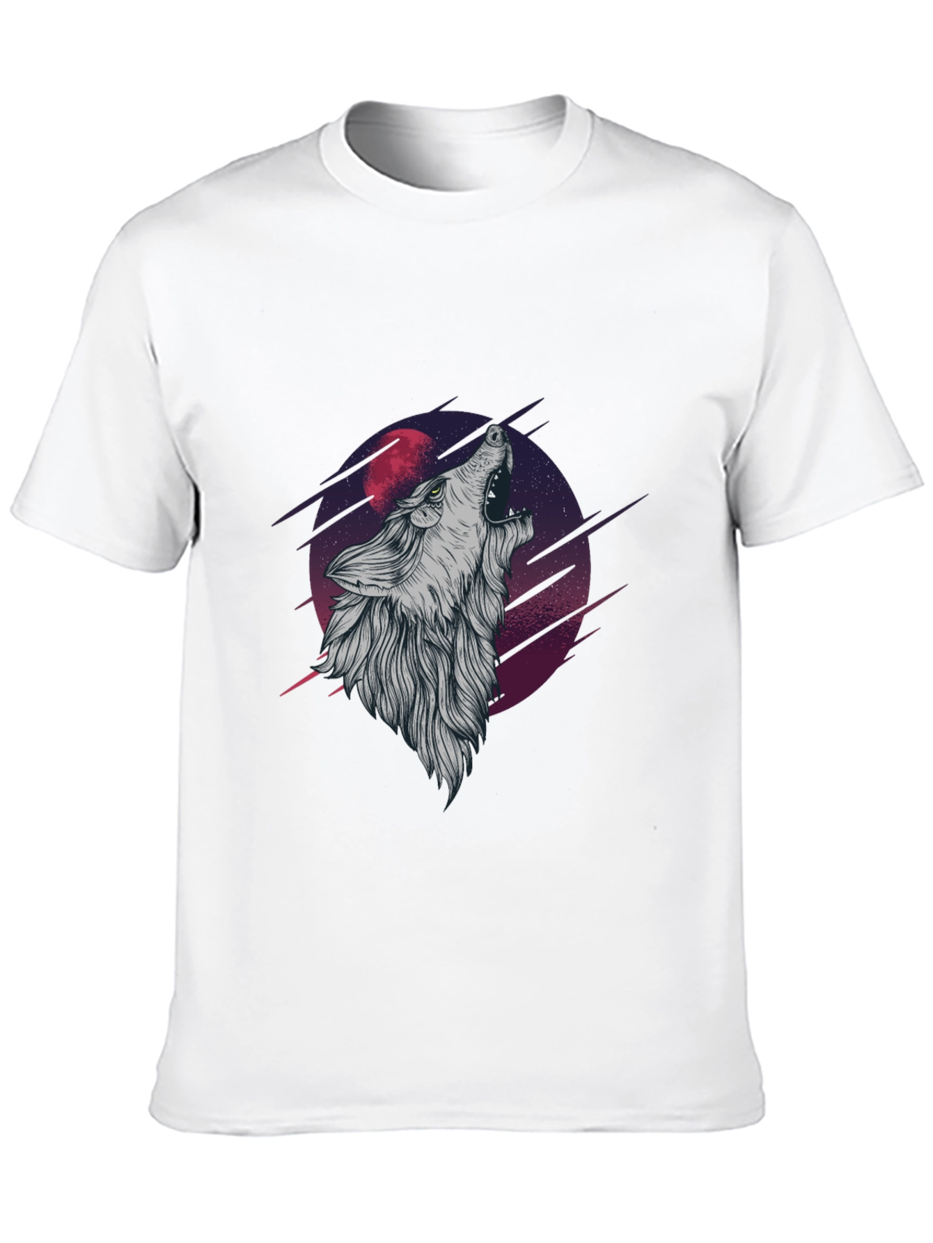 Wolf Howling at Moon Graphic Tee - Black