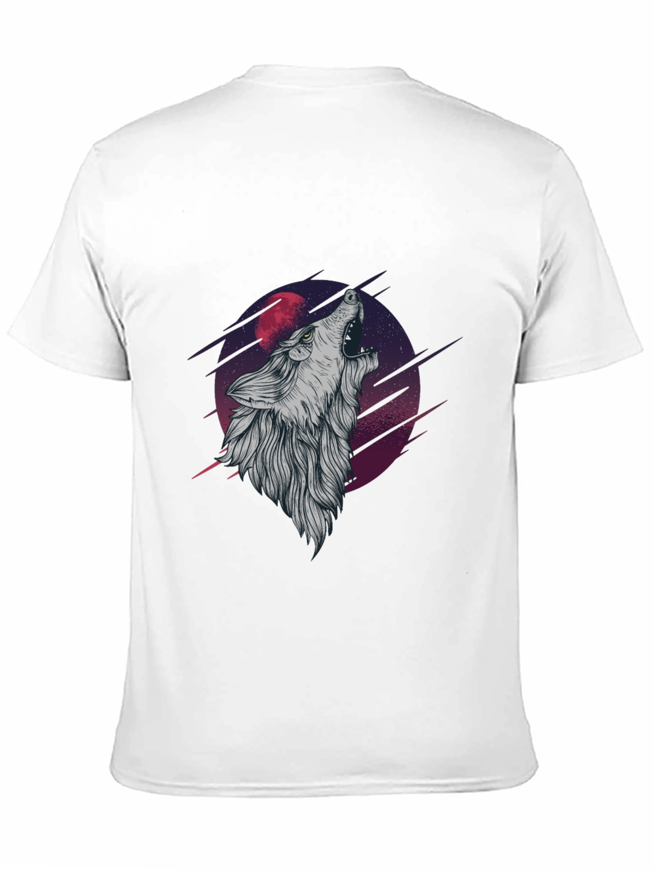Wolf Howling at Moon Graphic Tee - Black