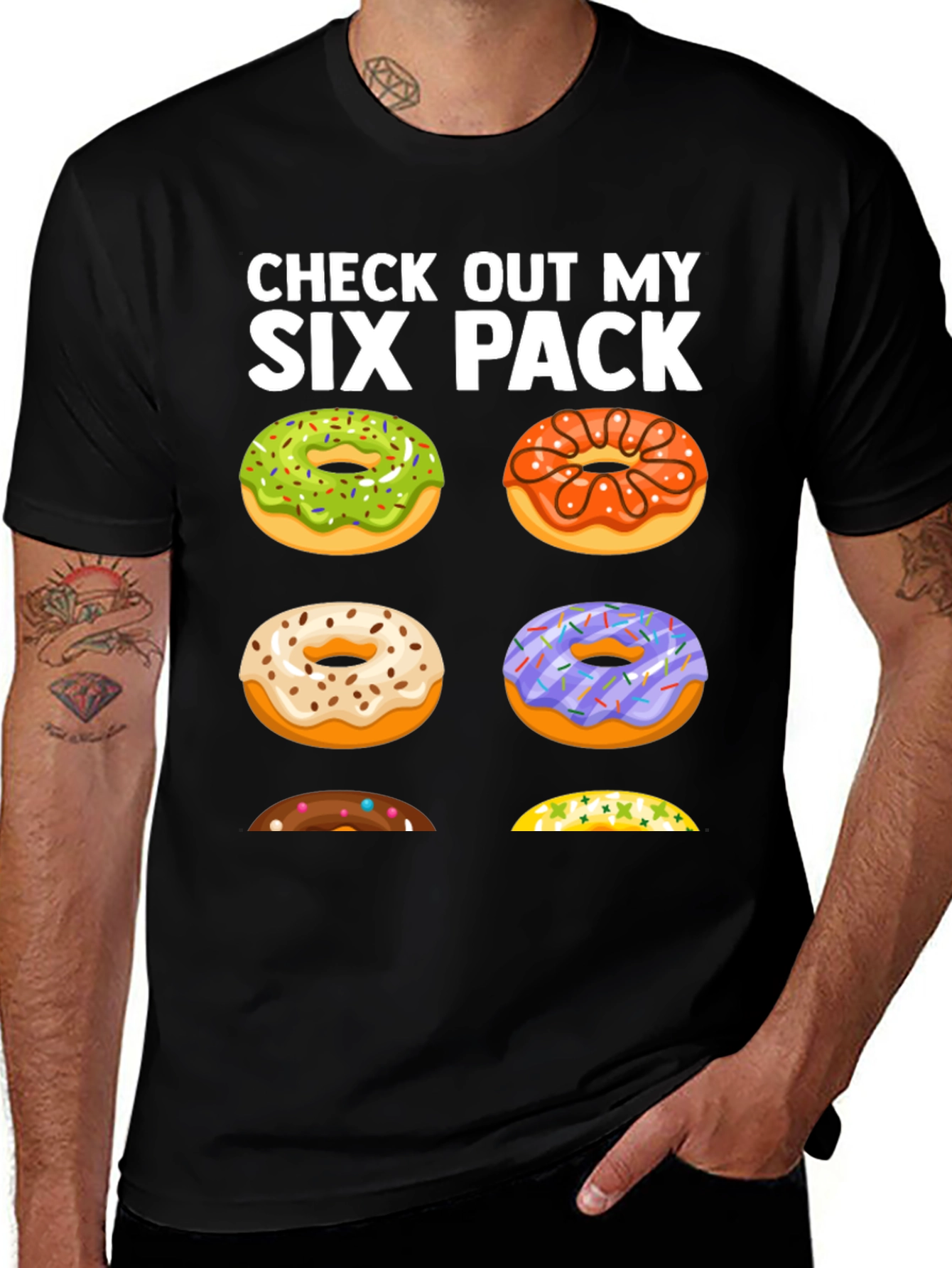 Funny Donut Six Pack T-Shirt