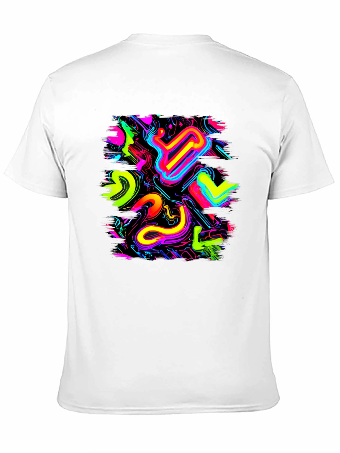 Neon Abstract Graphic Black T-Shirt