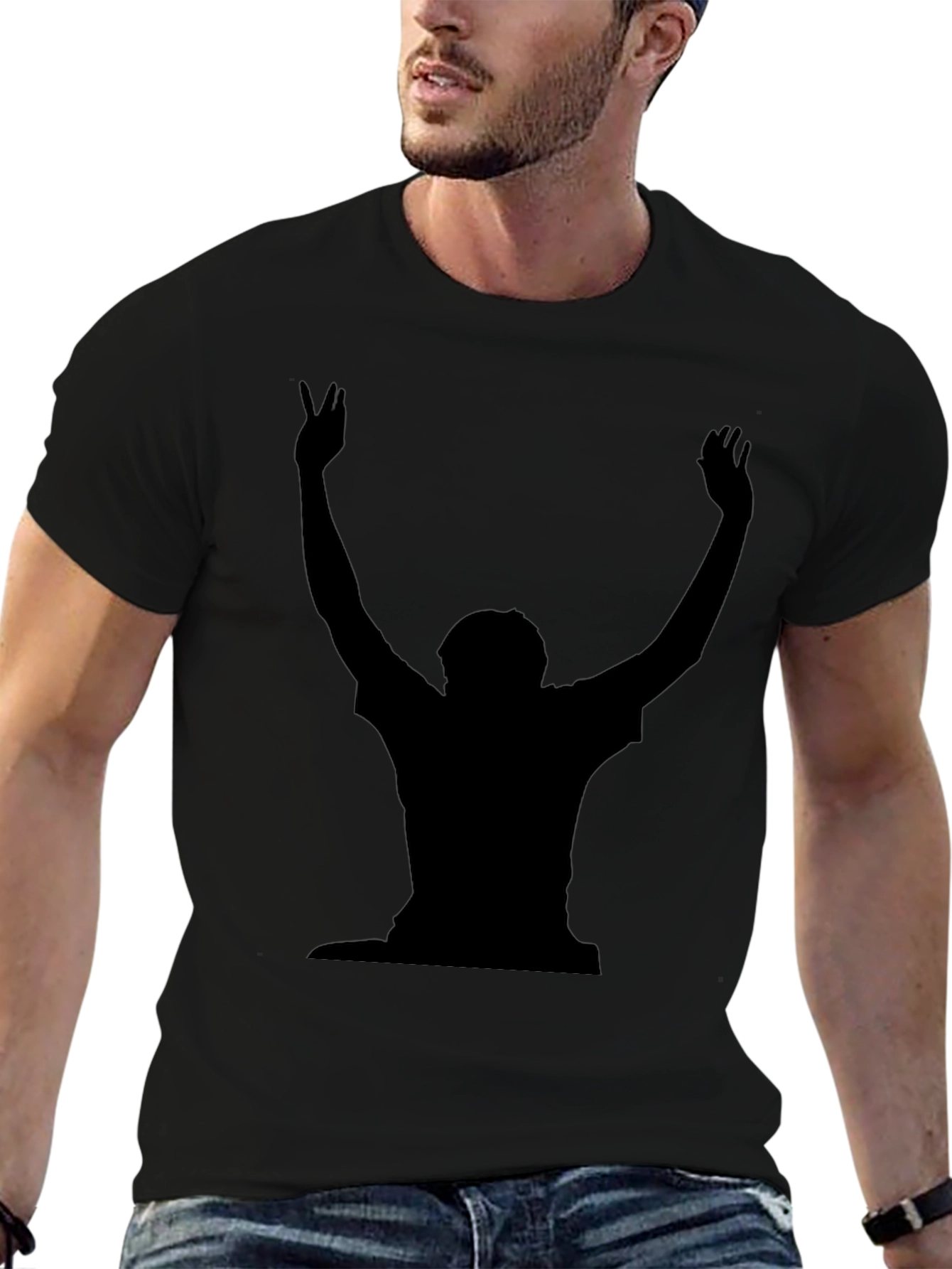 Silhouette Gesture Graphic Tee - Black