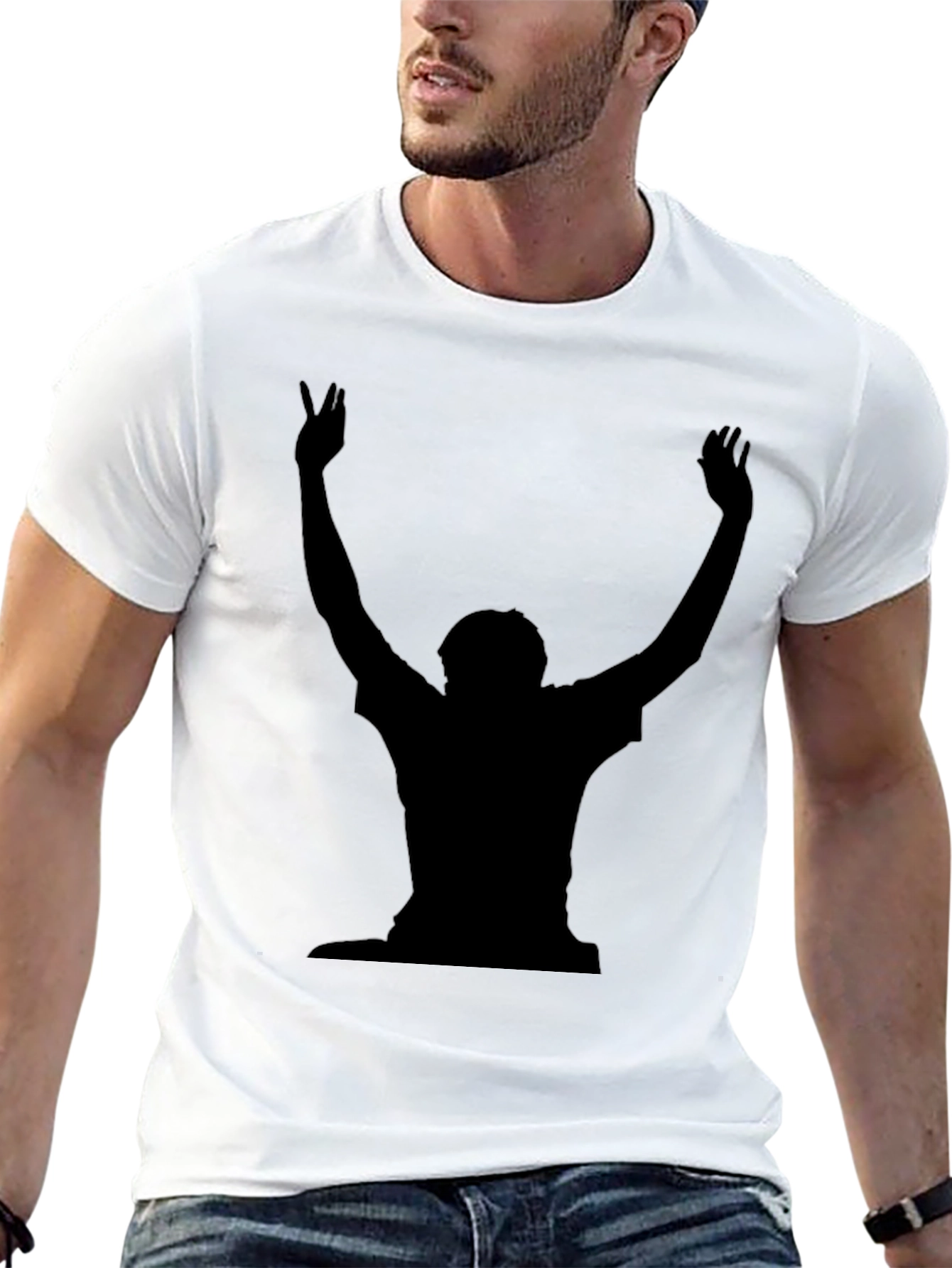 Silhouette Gesture Graphic Tee - Black