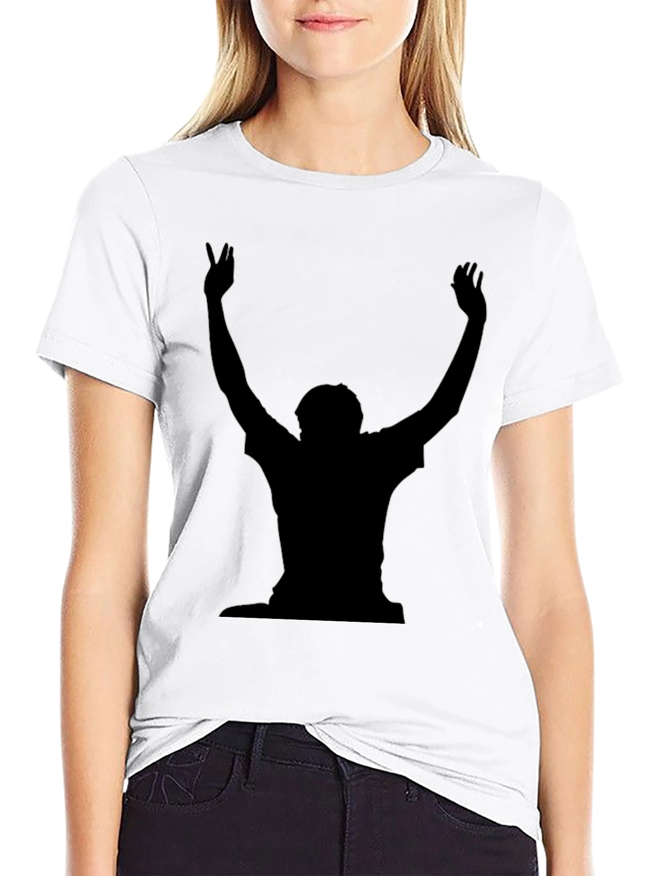 Silhouette Gesture Graphic Tee - Black