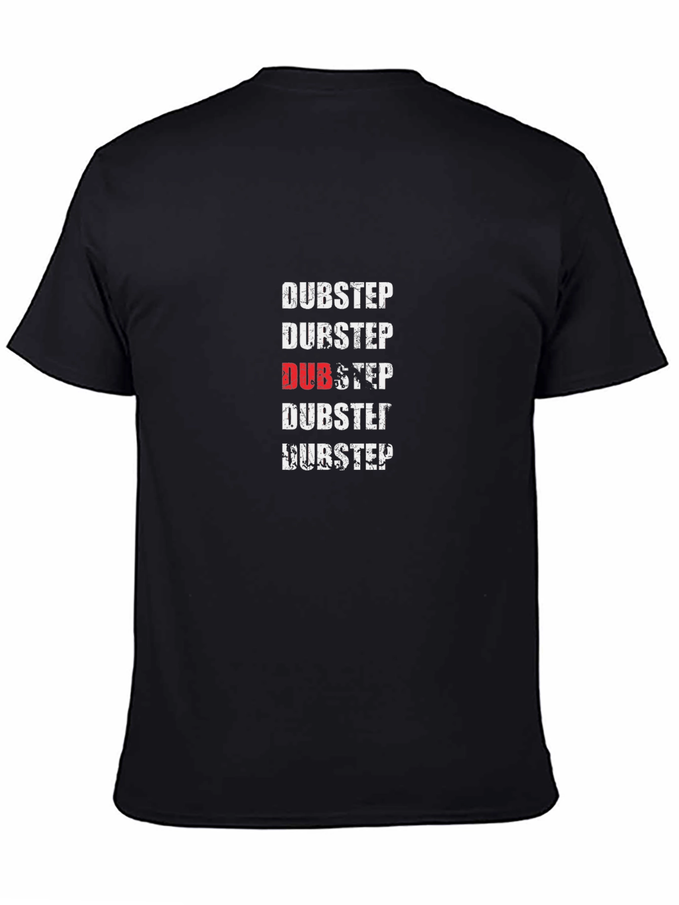 Dubstep Graphic Print Black T-Shirt