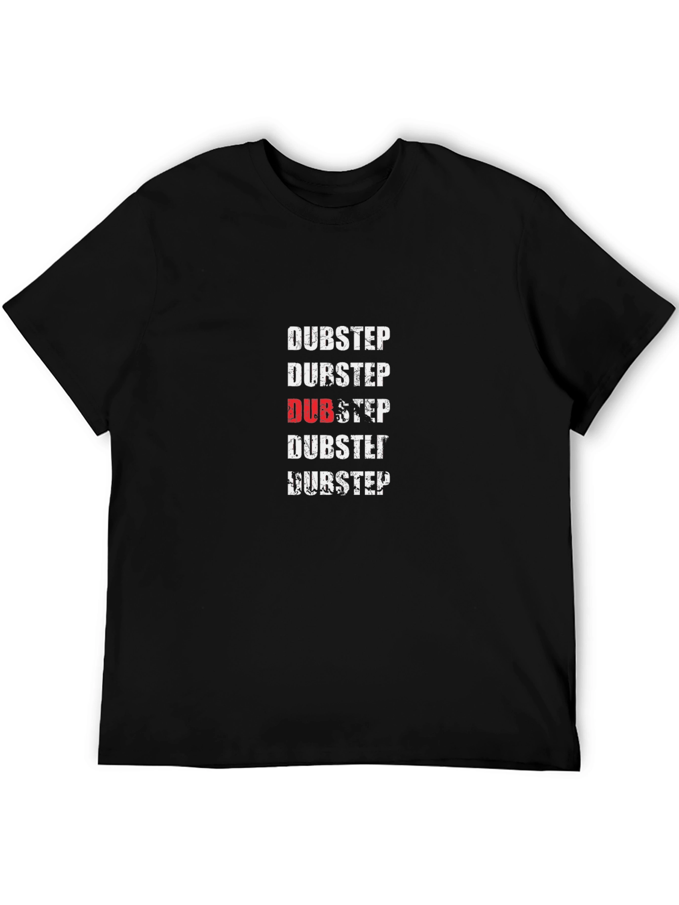 Dubstep Graphic Print Black T-Shirt