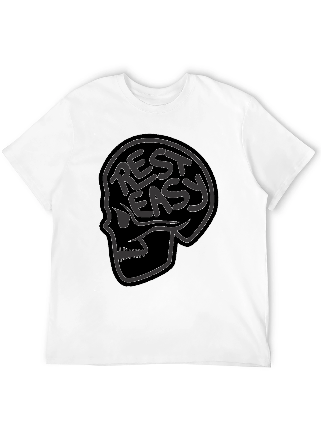 Rest Easy Skull Graphic Tee - Black