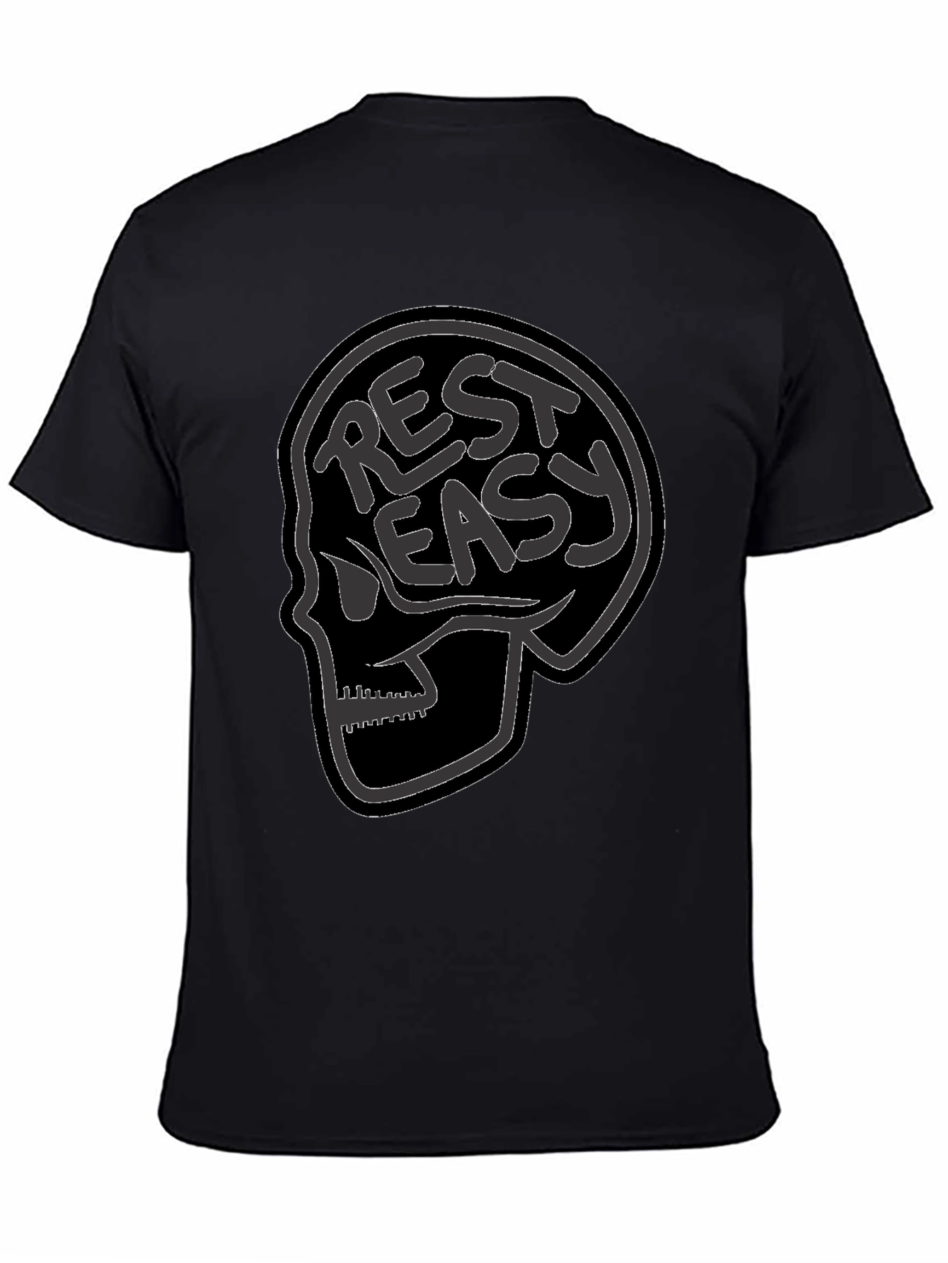 Rest Easy Skull Graphic Tee - Black