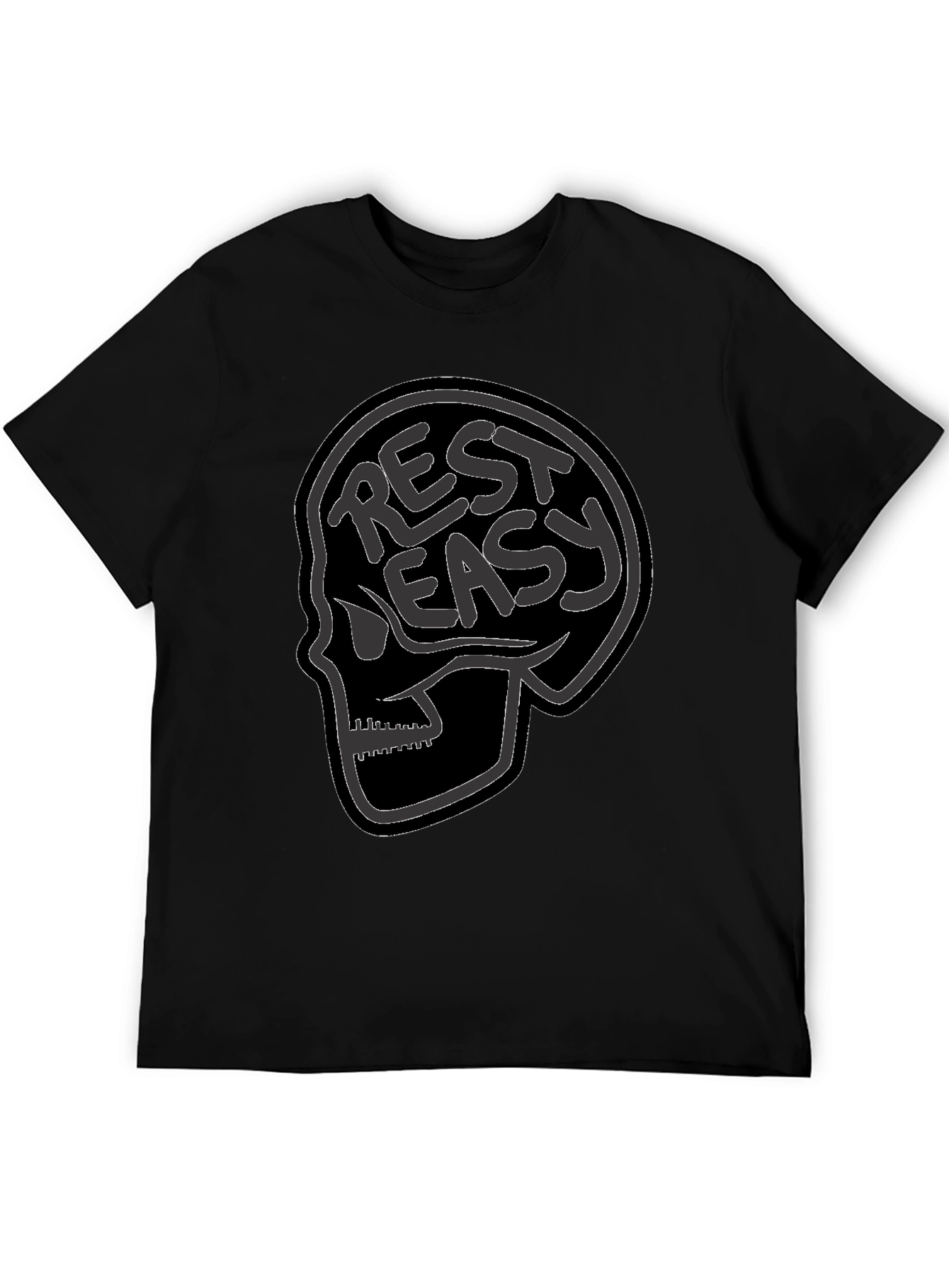 Rest Easy Skull Graphic Tee - Black