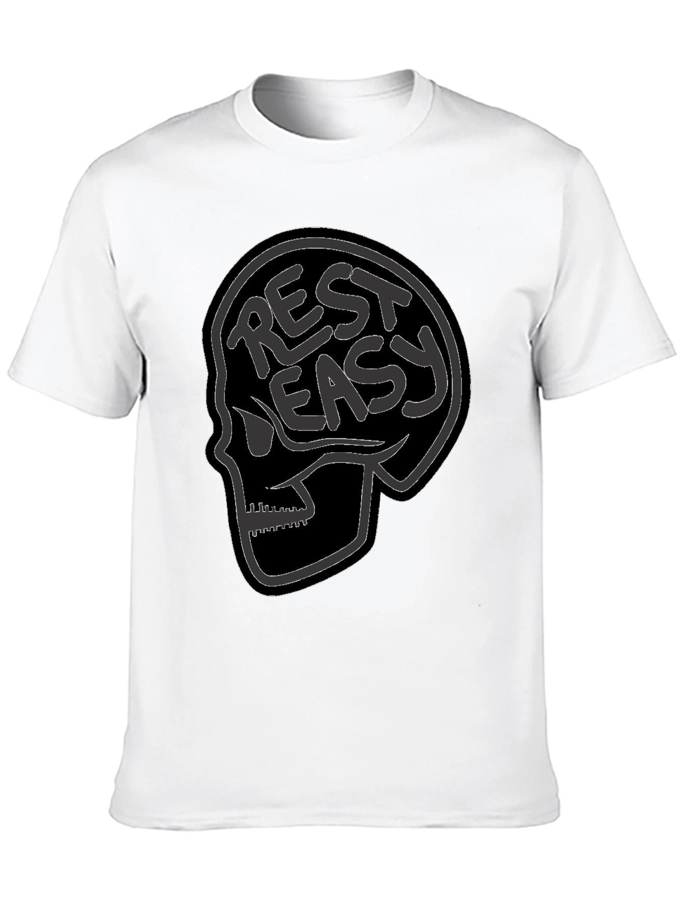 Rest Easy Skull Graphic Tee - Black