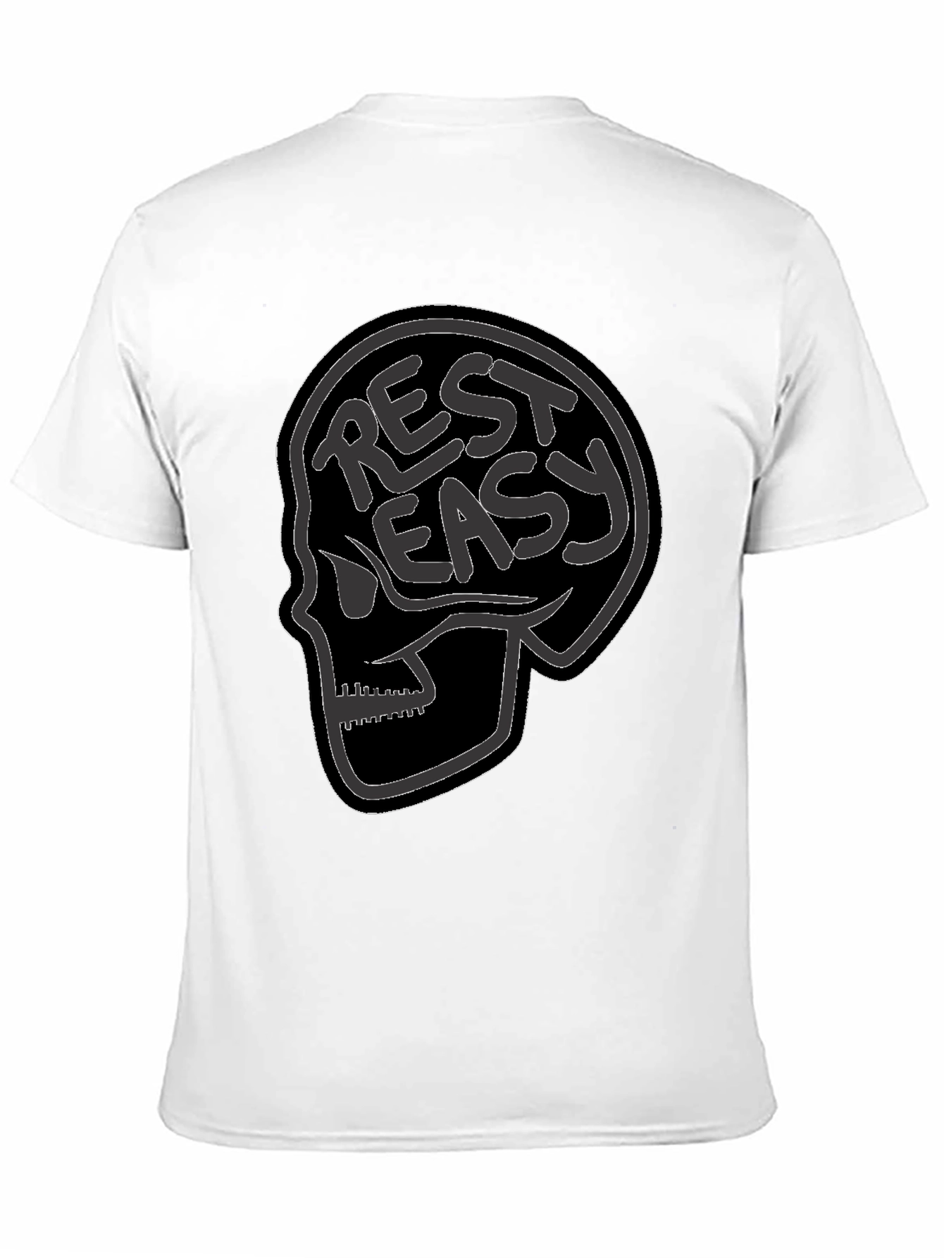 Rest Easy Skull Graphic Tee - Black