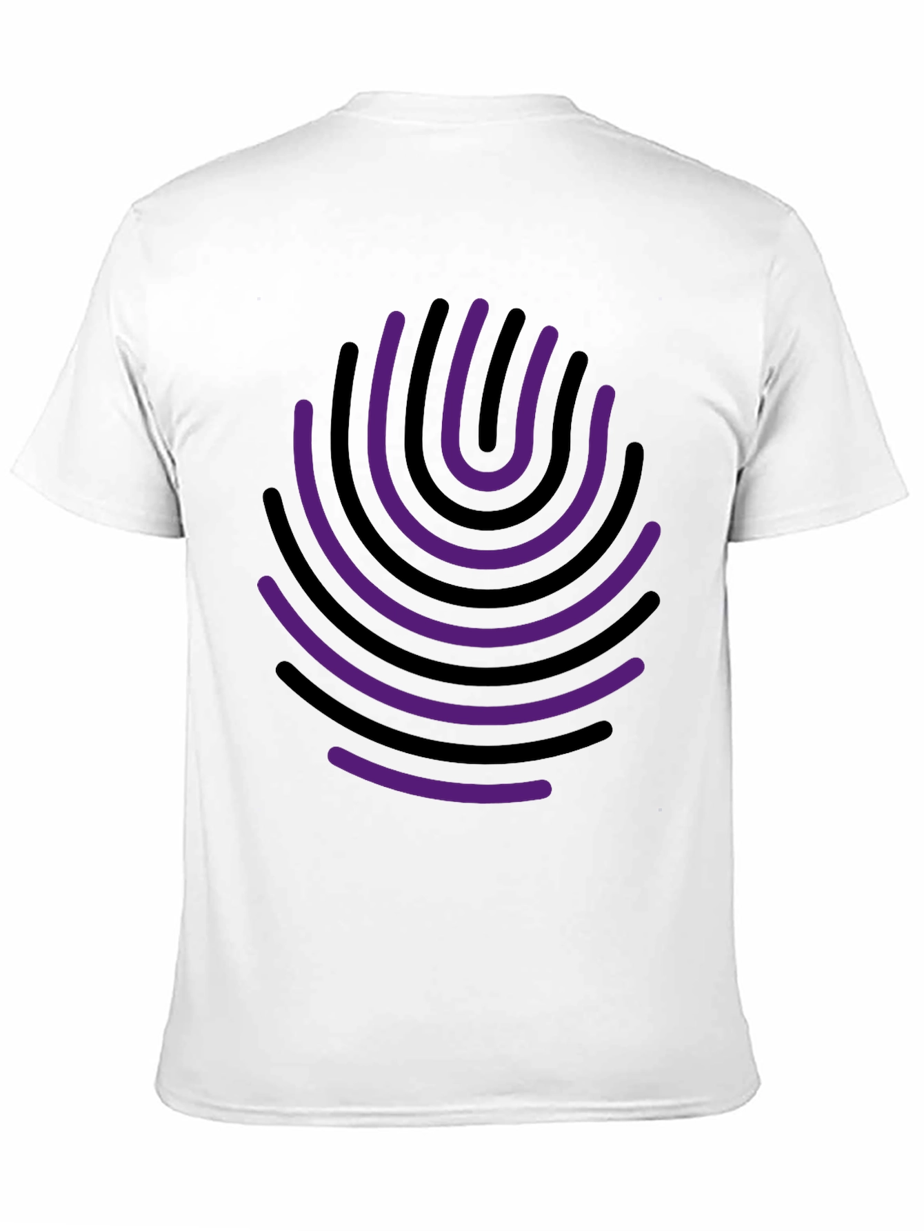 Abstract Fingerprint Graphic Tee - Black Cotton Blend