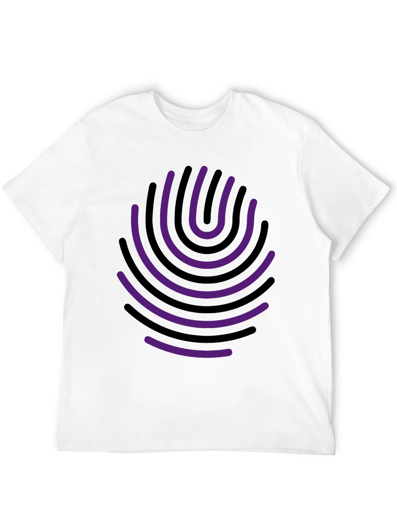 Abstract Fingerprint Graphic Tee - Black Cotton Blend