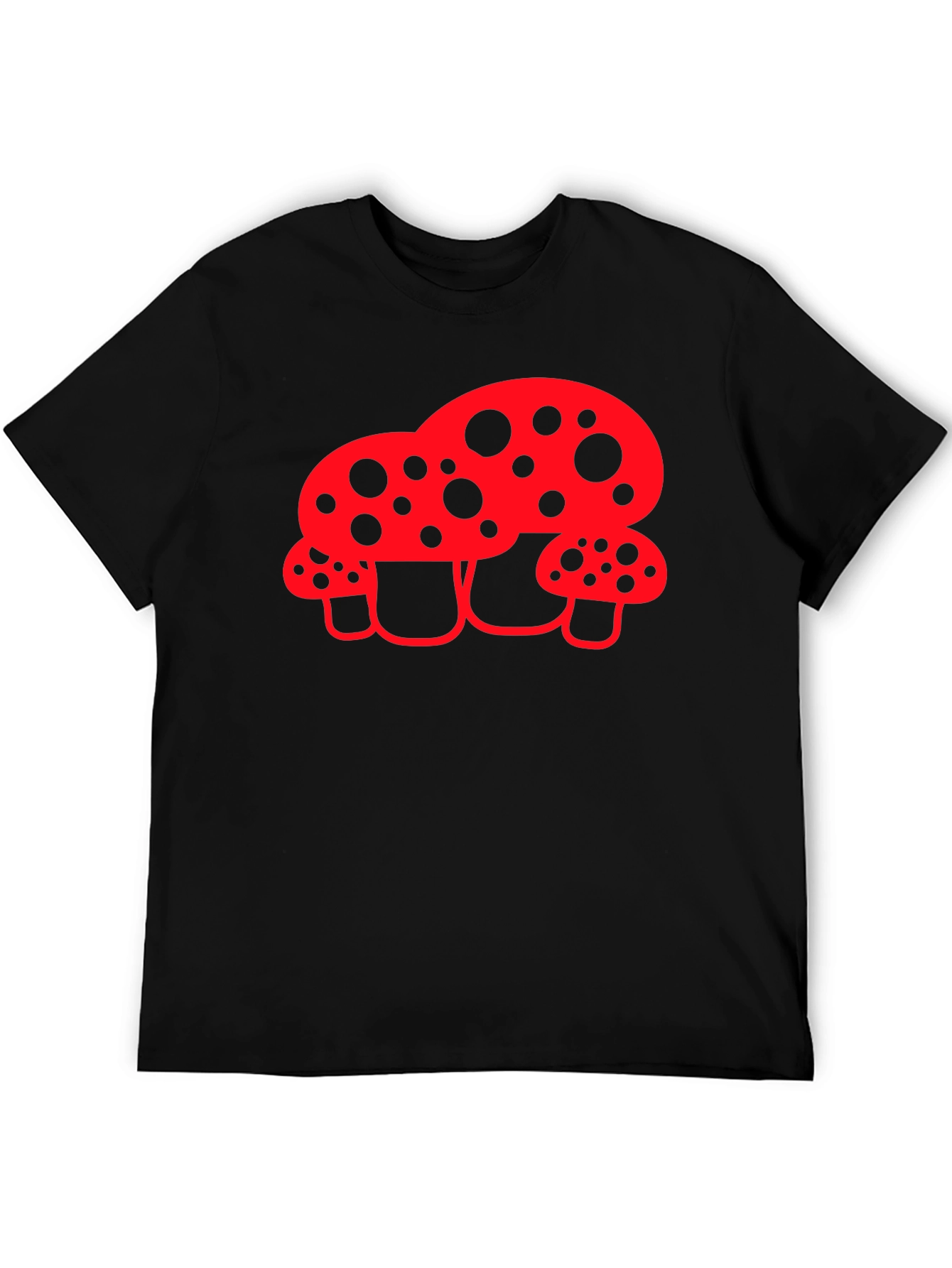 Funky Mushroom Graphic Tee - Black T-Shirt