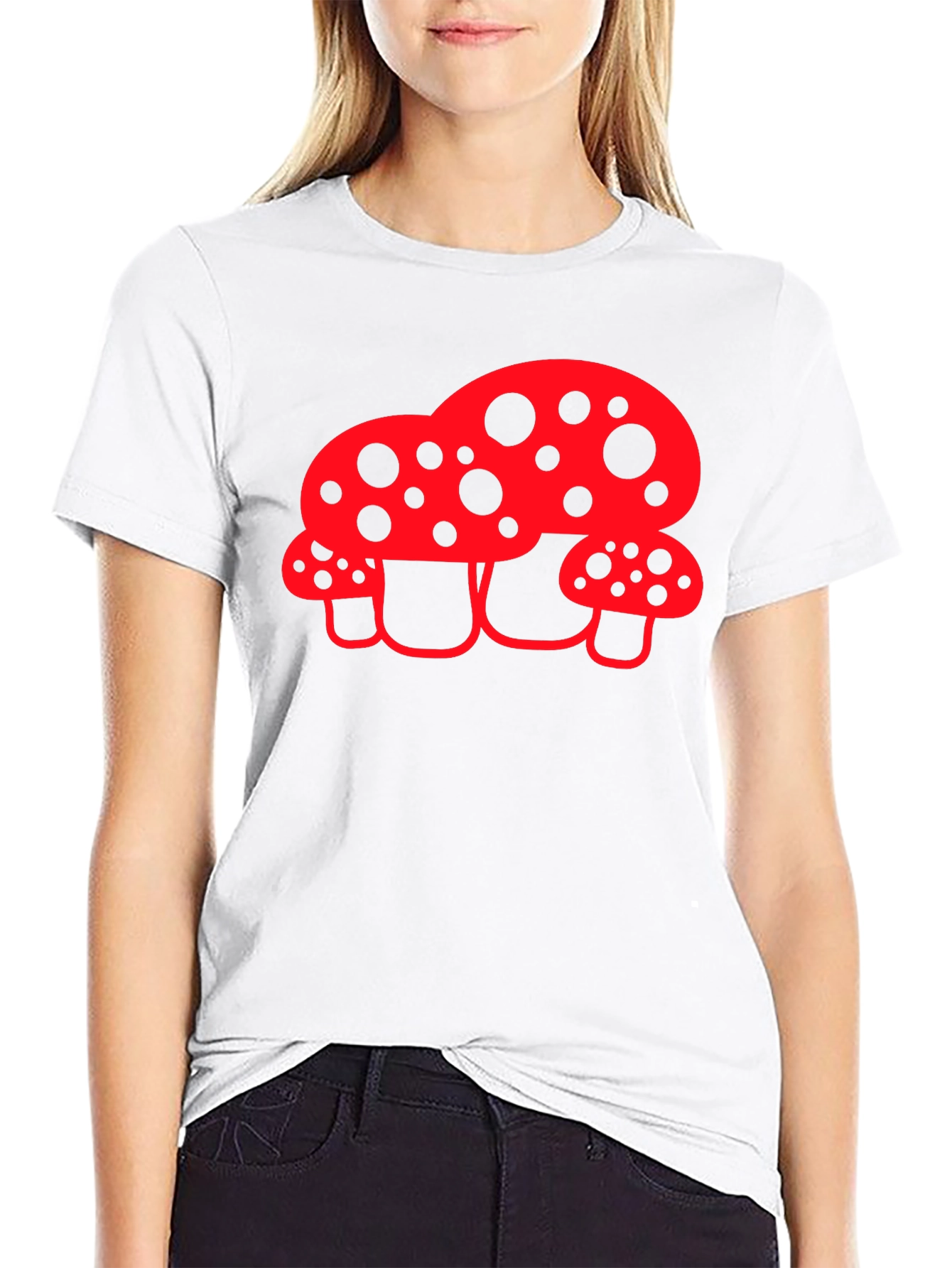 Funky Mushroom Graphic Tee - Black T-Shirt