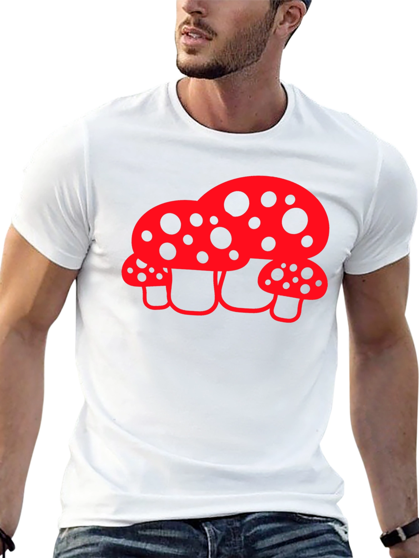 Funky Mushroom Graphic Tee - Black T-Shirt