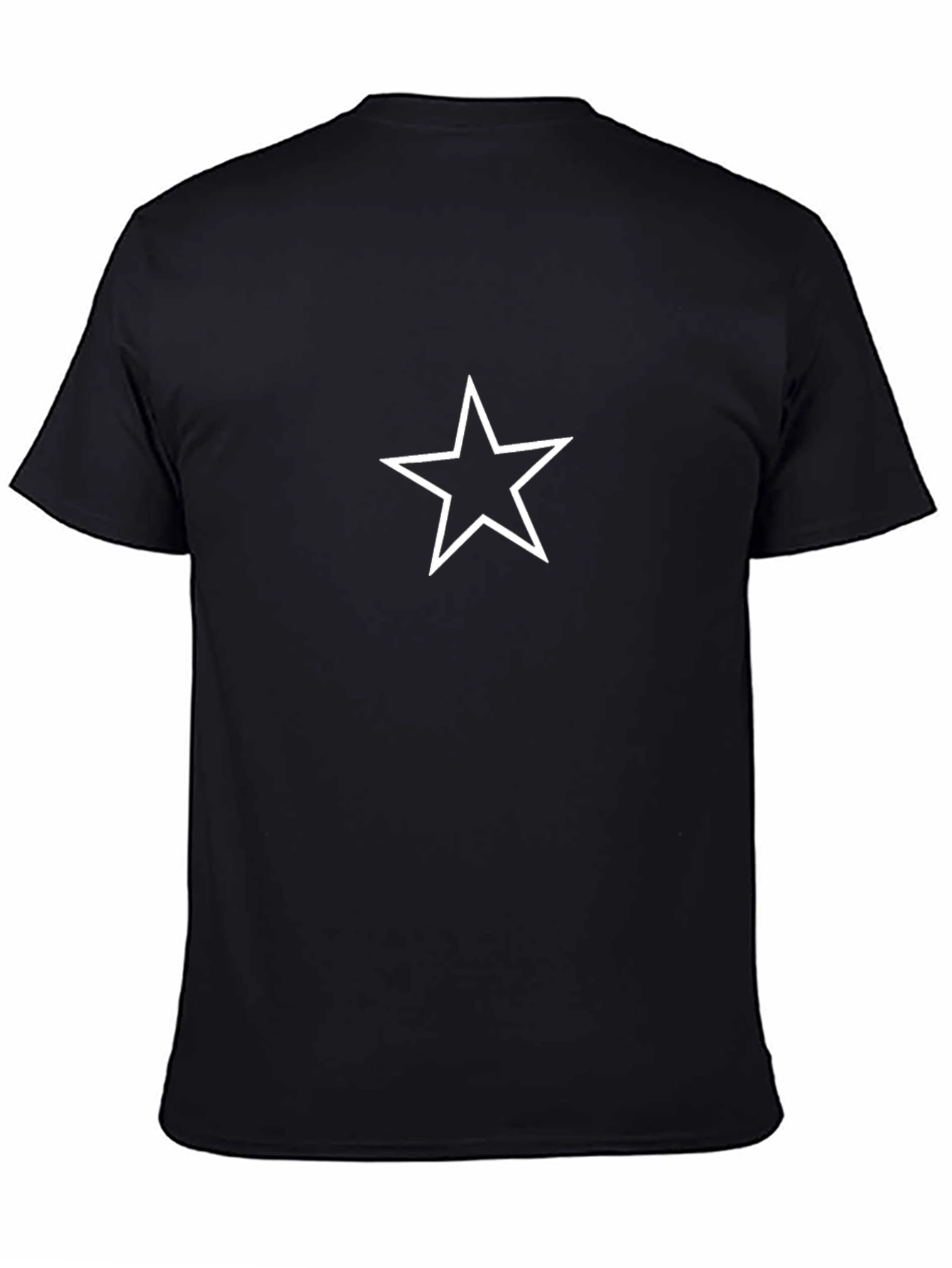 Classic Black T-Shirt with White Star Design