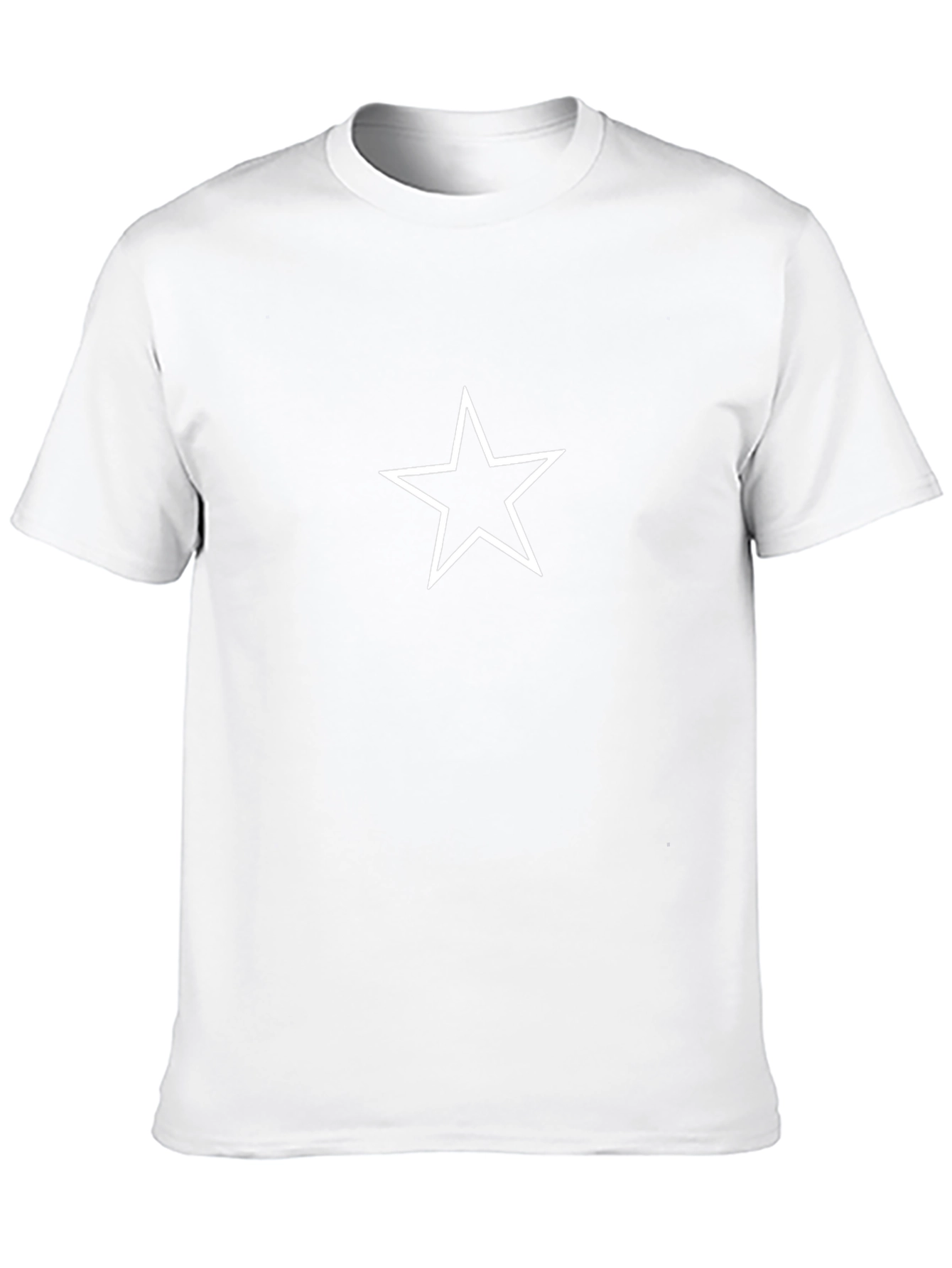 Classic Black T-Shirt with White Star Design