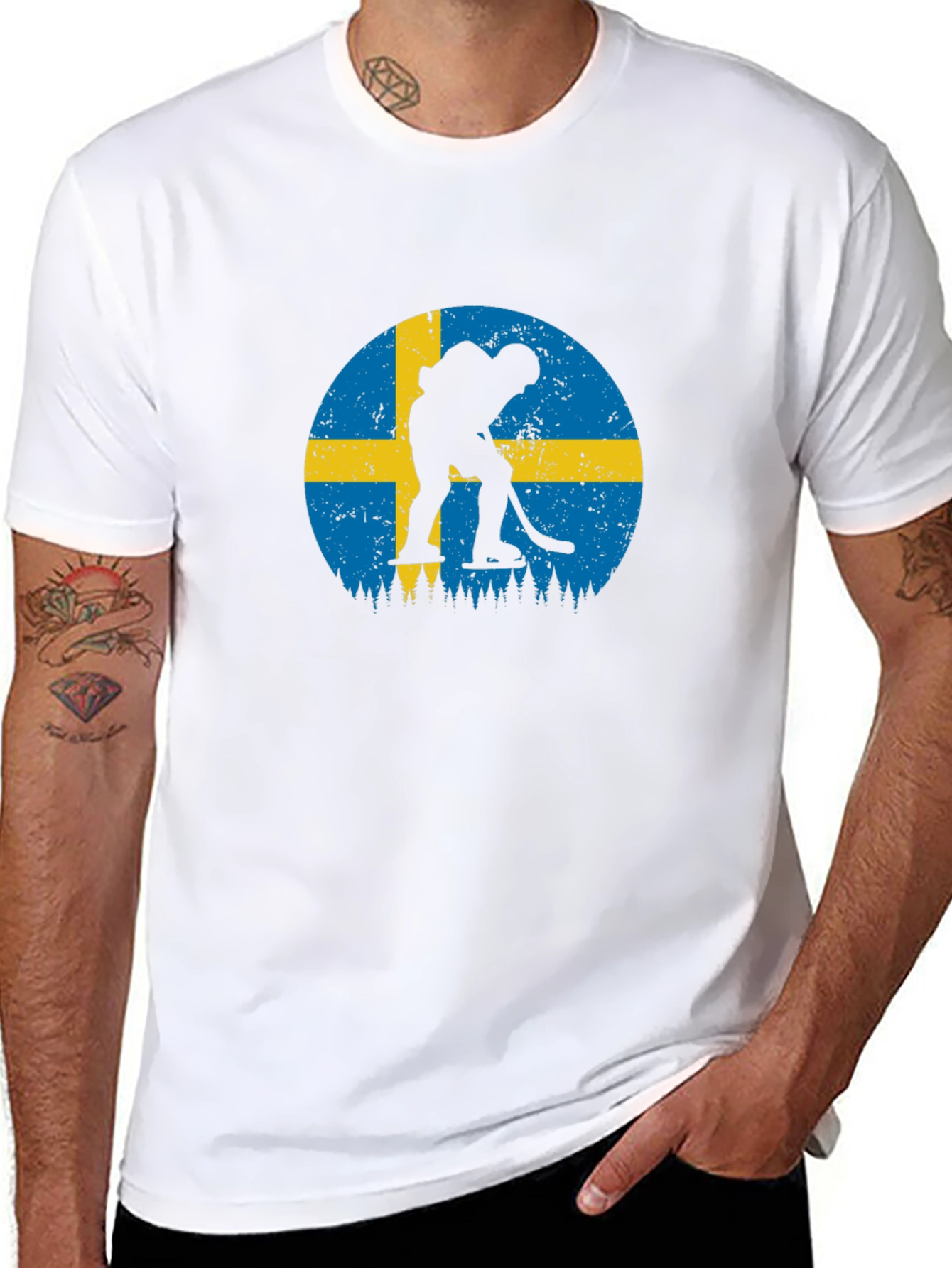 Sweden Hockey Flag Graphic Tee
