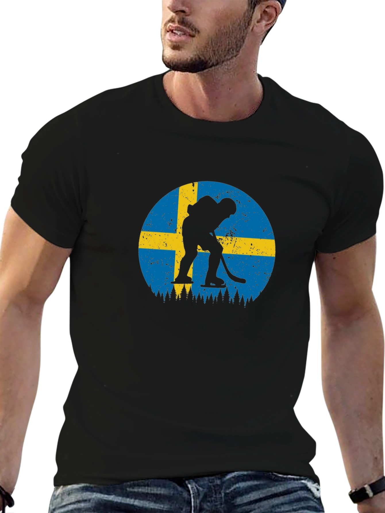 Sweden Hockey Flag Graphic Tee