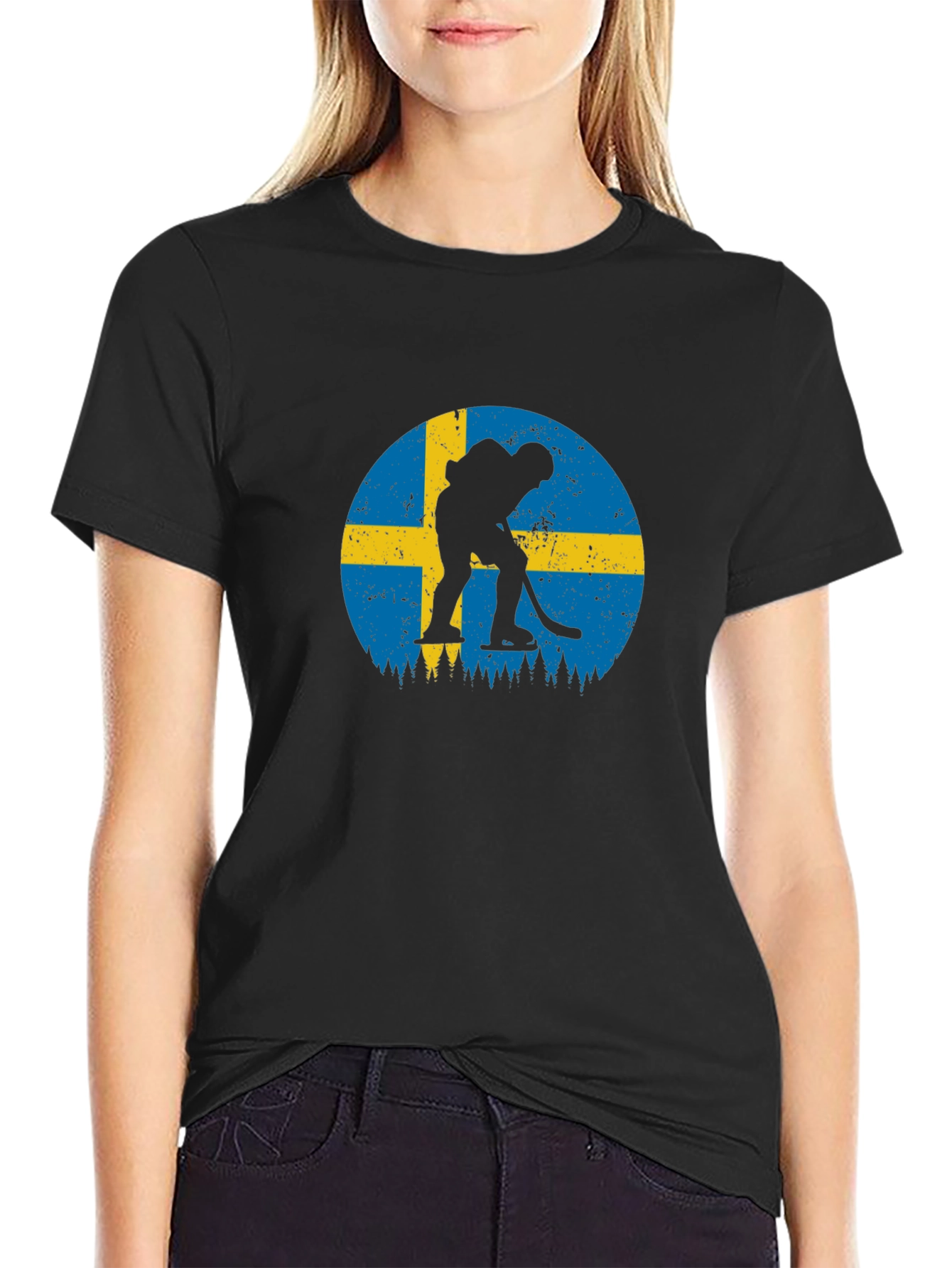 Sweden Hockey Flag Graphic Tee