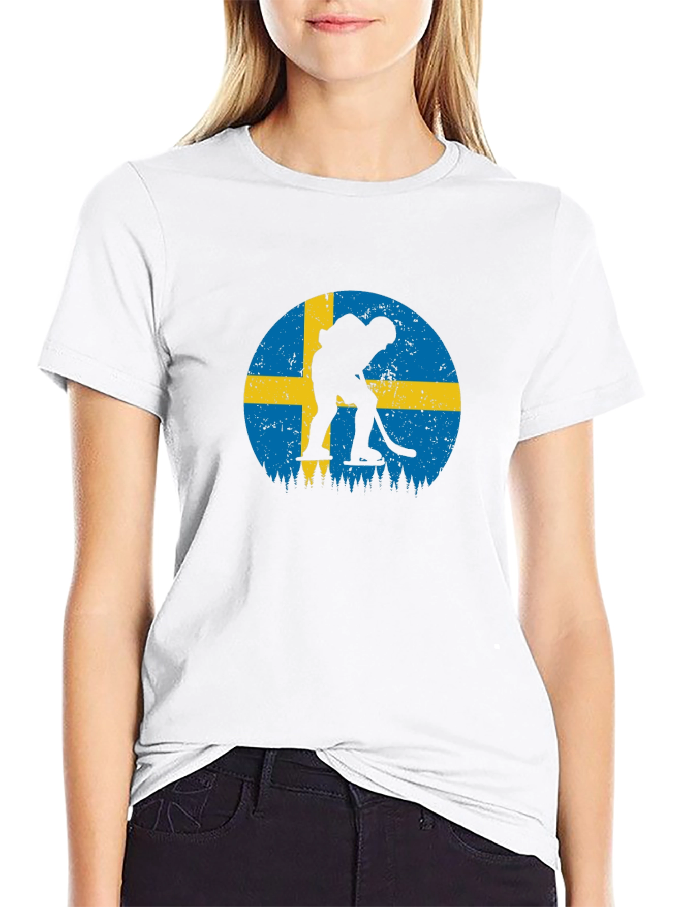 Sweden Hockey Flag Graphic Tee