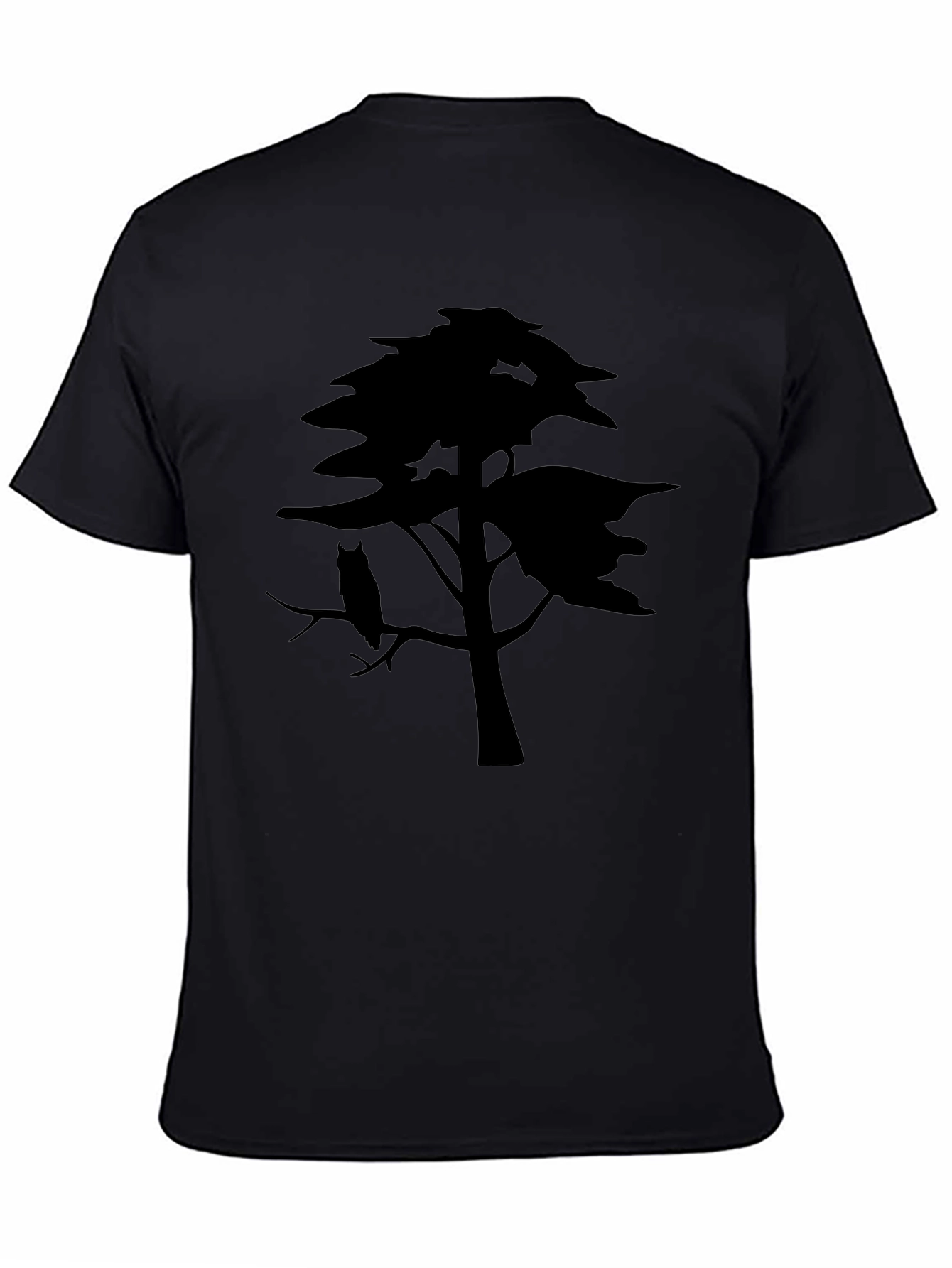 Nature Scene Tee: Owl in Tree Silhouette