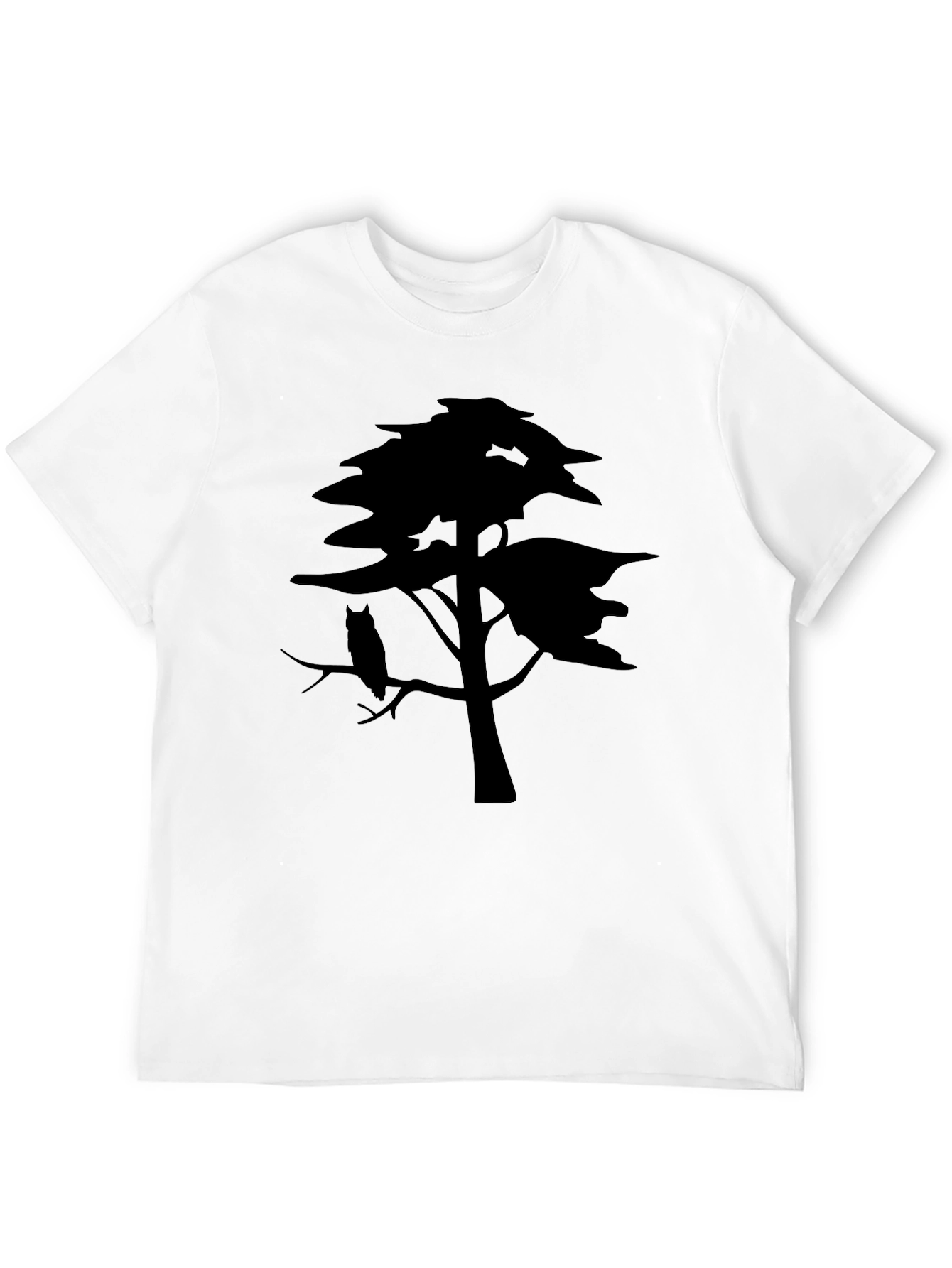 Nature Scene Tee: Owl in Tree Silhouette