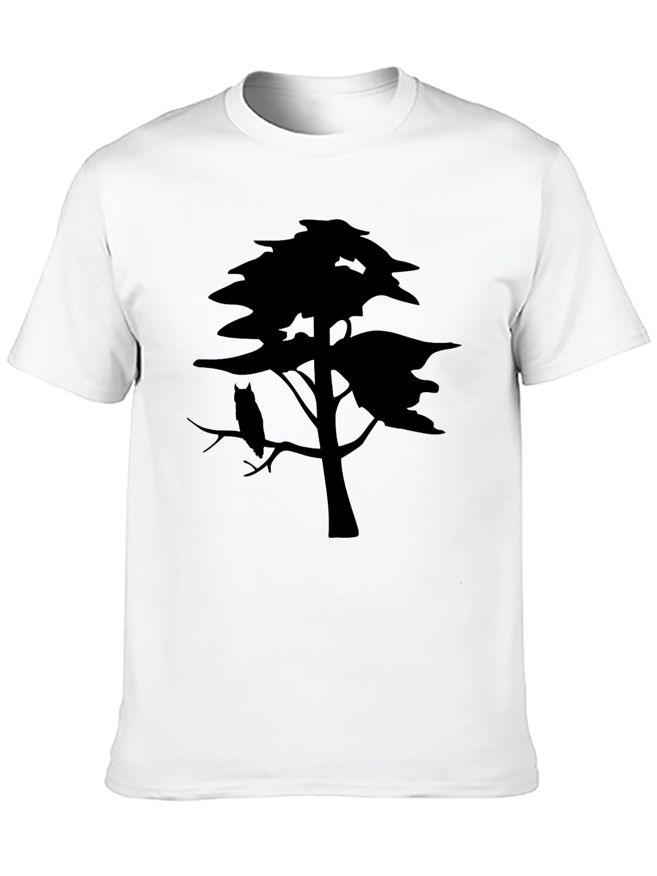 Nature Scene Tee: Owl in Tree Silhouette
