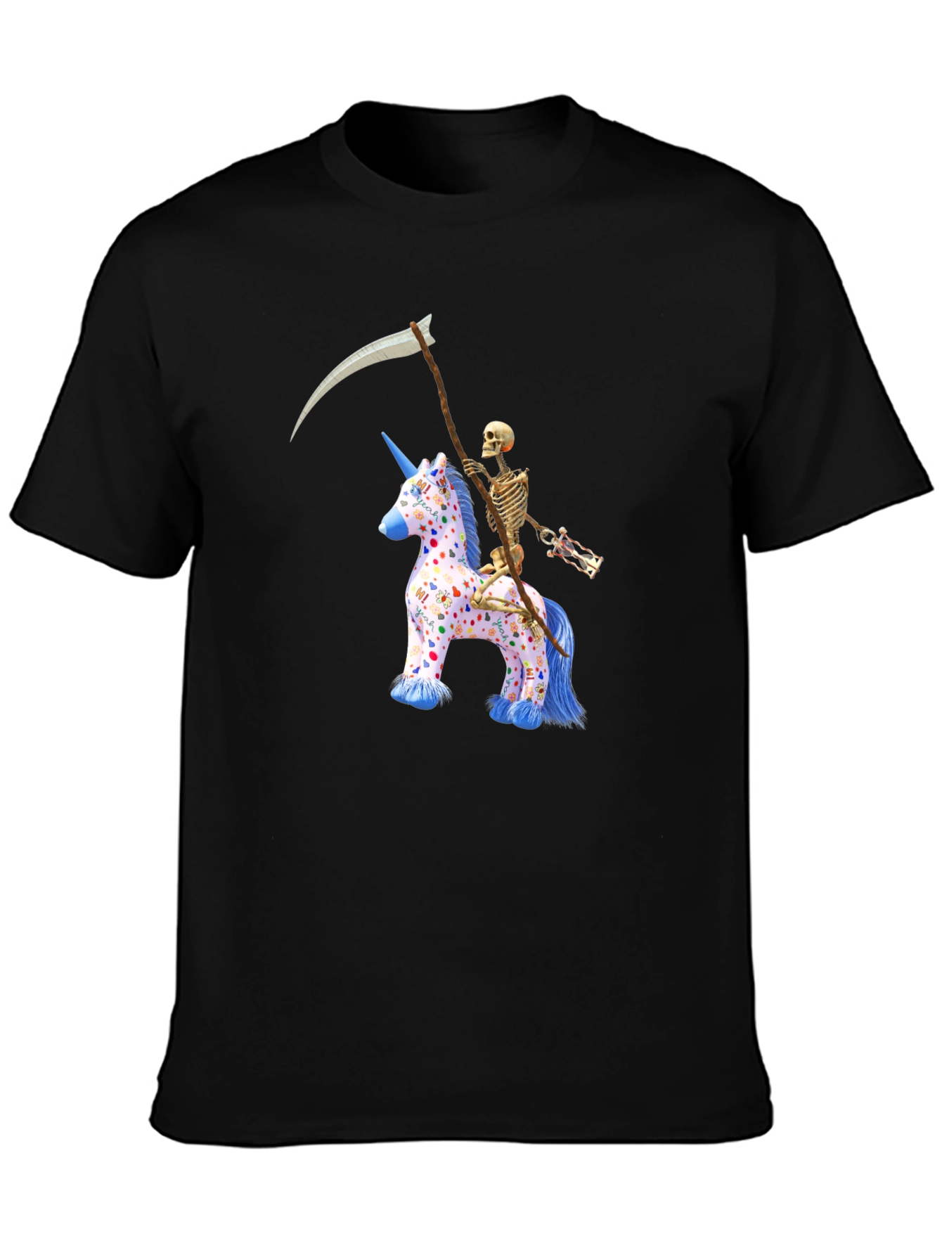 Skeleton Riding Unicorn T-Shirt