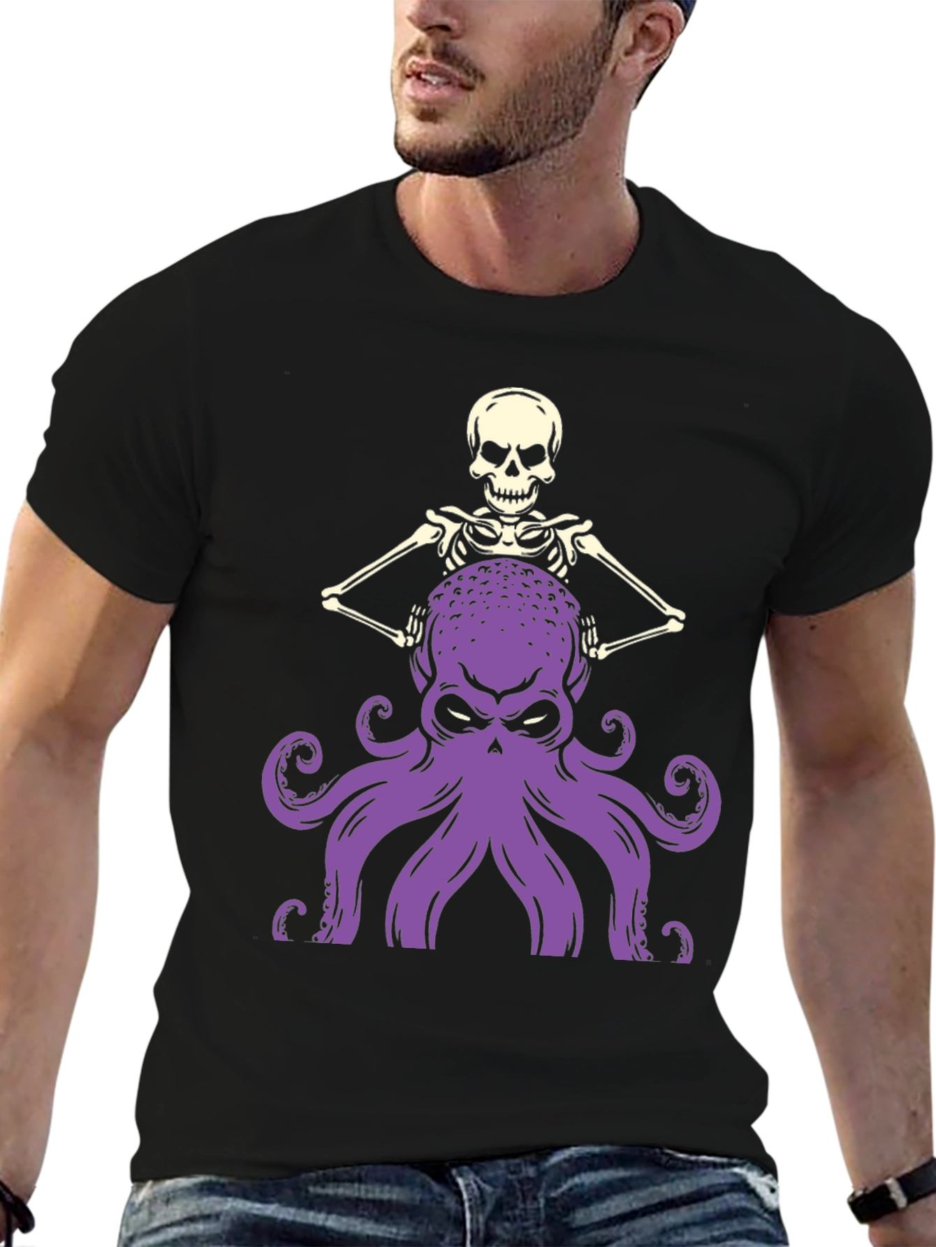 Skull Octopus Graphic T-Shirt