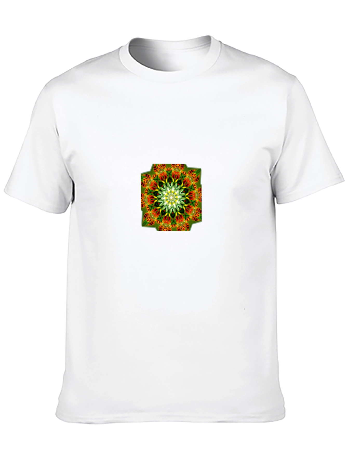 Black Graphic Tee with Abstract Mandala Design