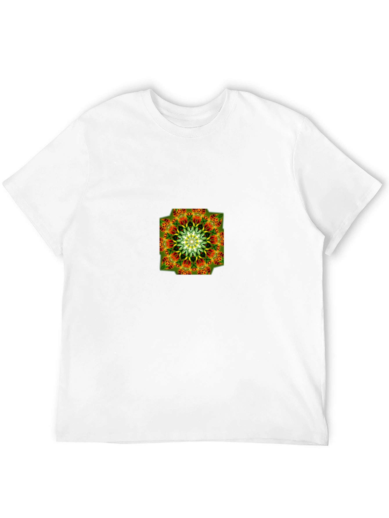 Black Graphic Tee with Abstract Mandala Design