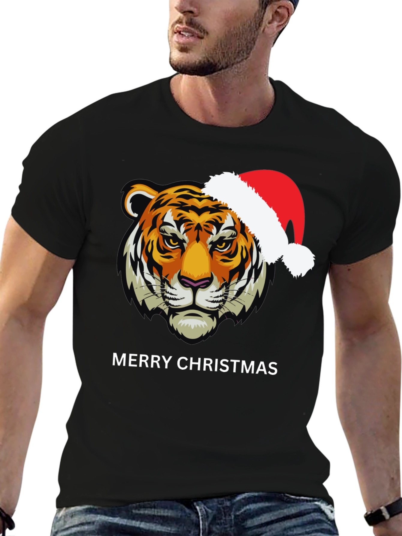 Tiger Merry Christmas Graphic Tee
