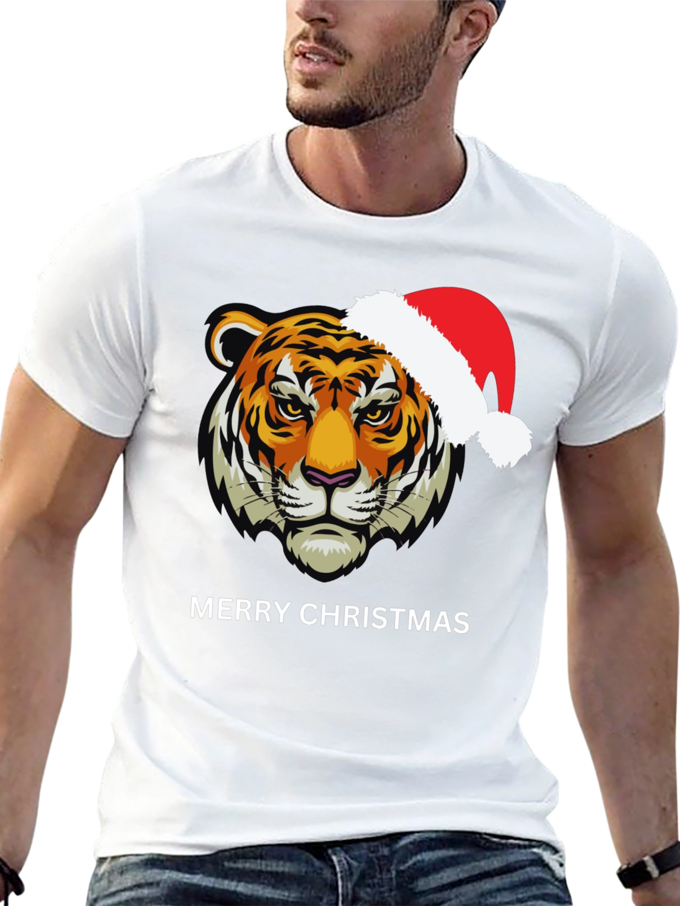 Tiger Merry Christmas Graphic Tee