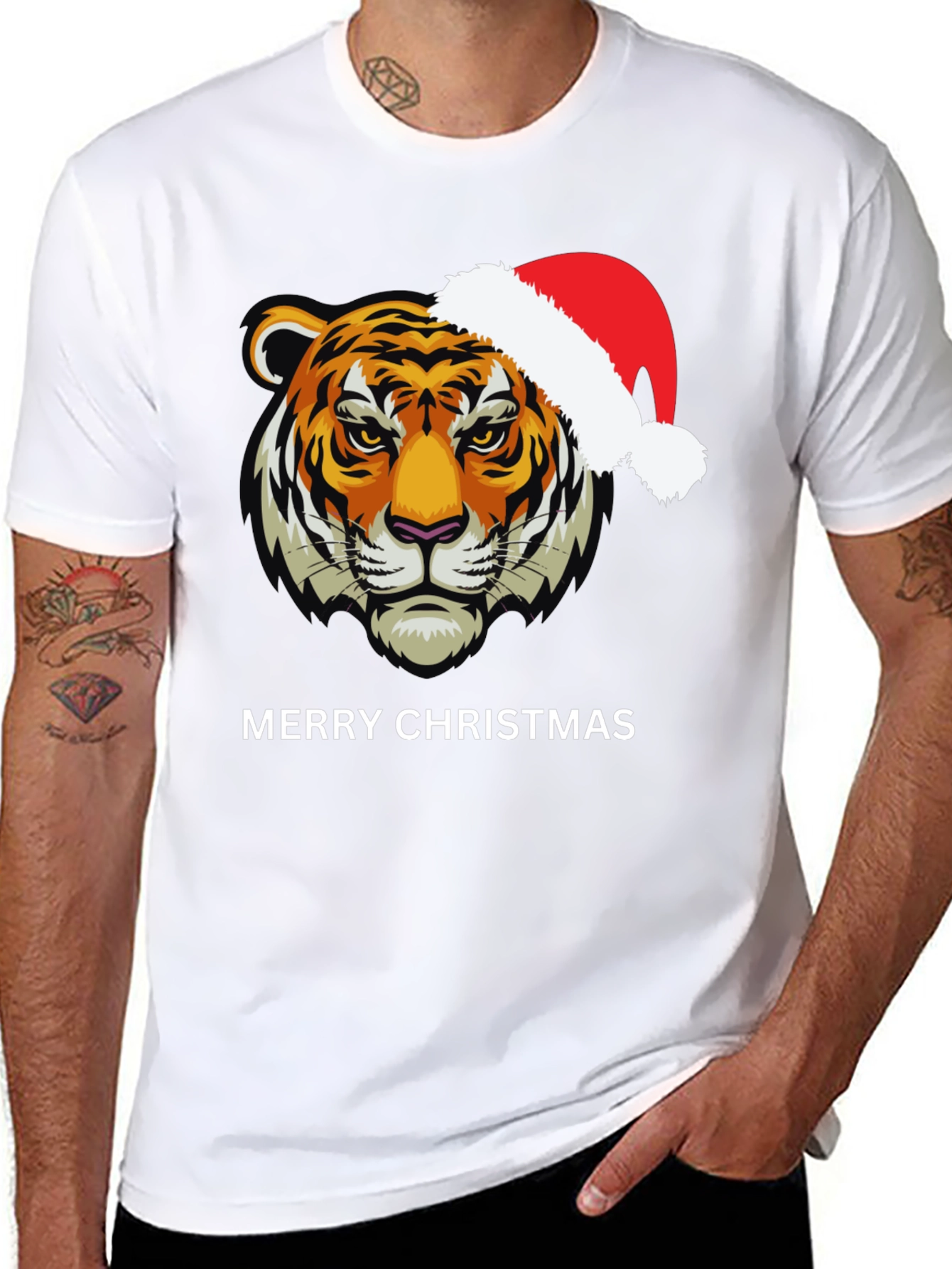 Tiger Merry Christmas Graphic Tee