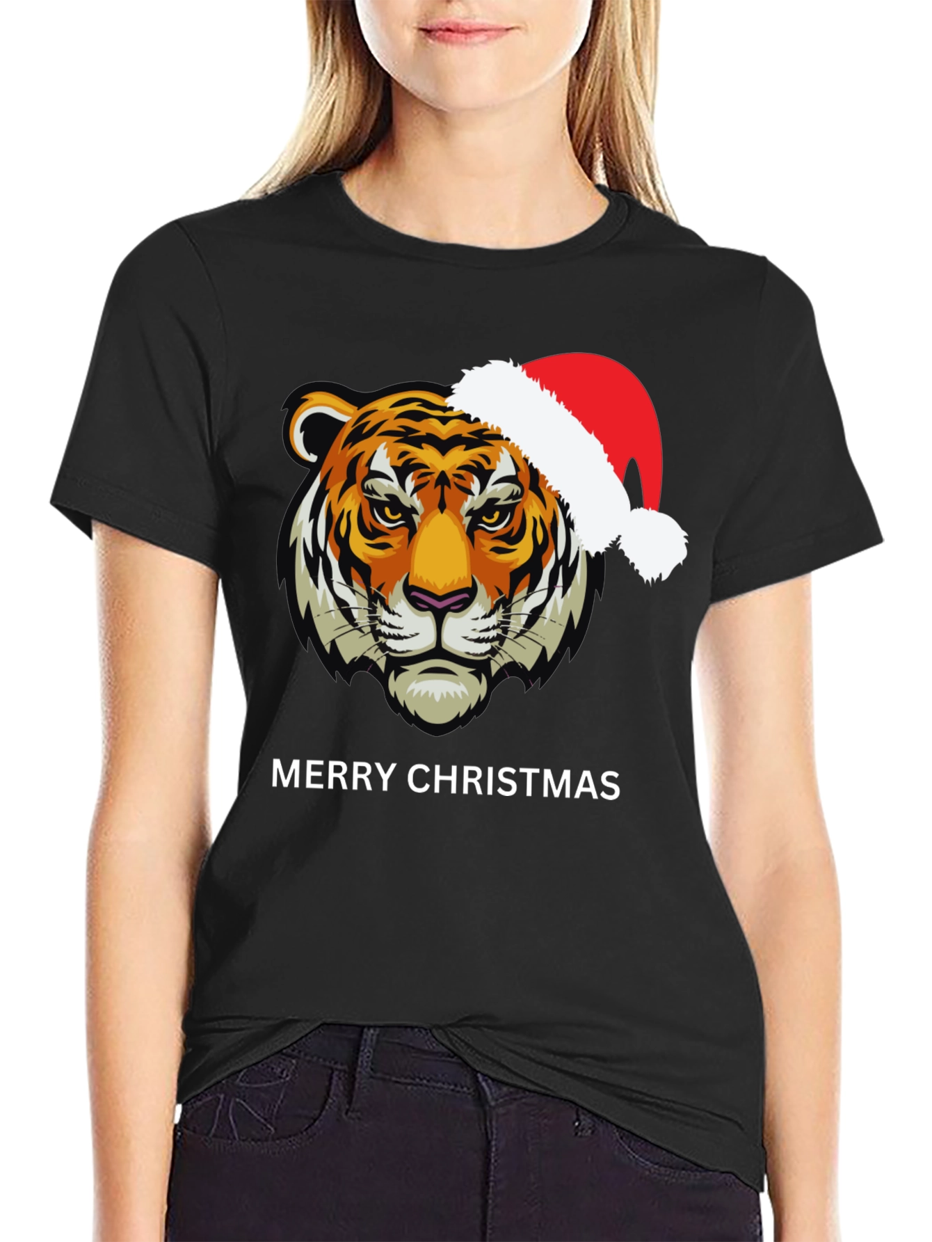 Tiger Merry Christmas Graphic Tee