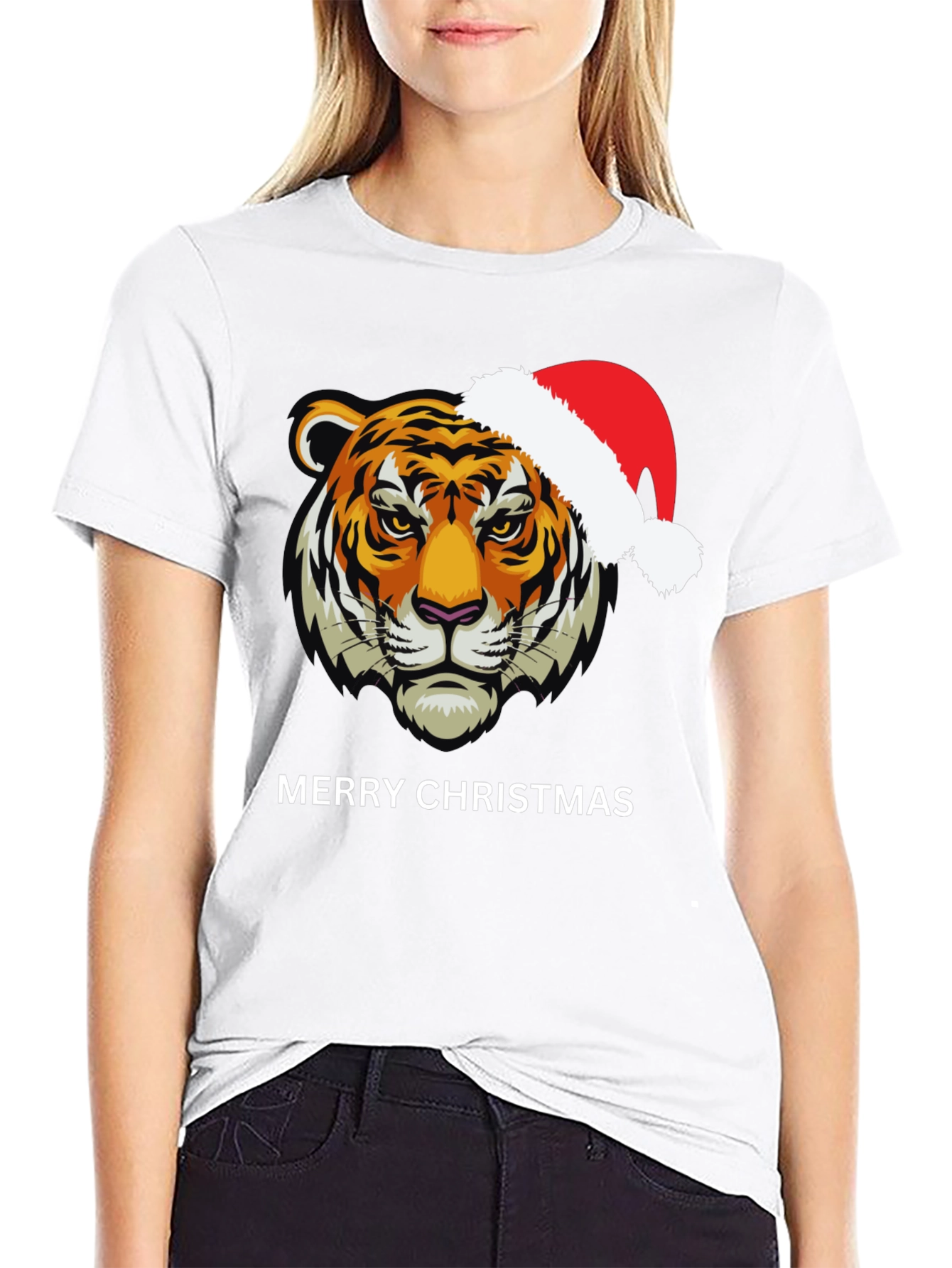 Tiger Merry Christmas Graphic Tee