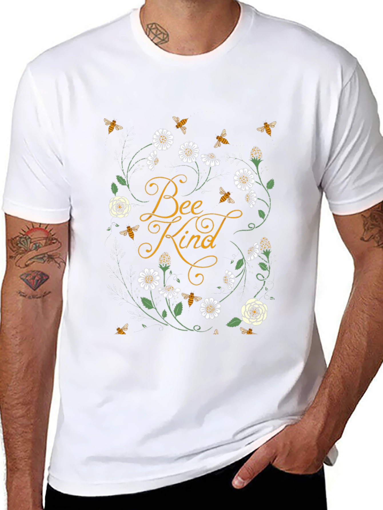 Bee Kind Graphic Tee - Black Unisex Shirt
