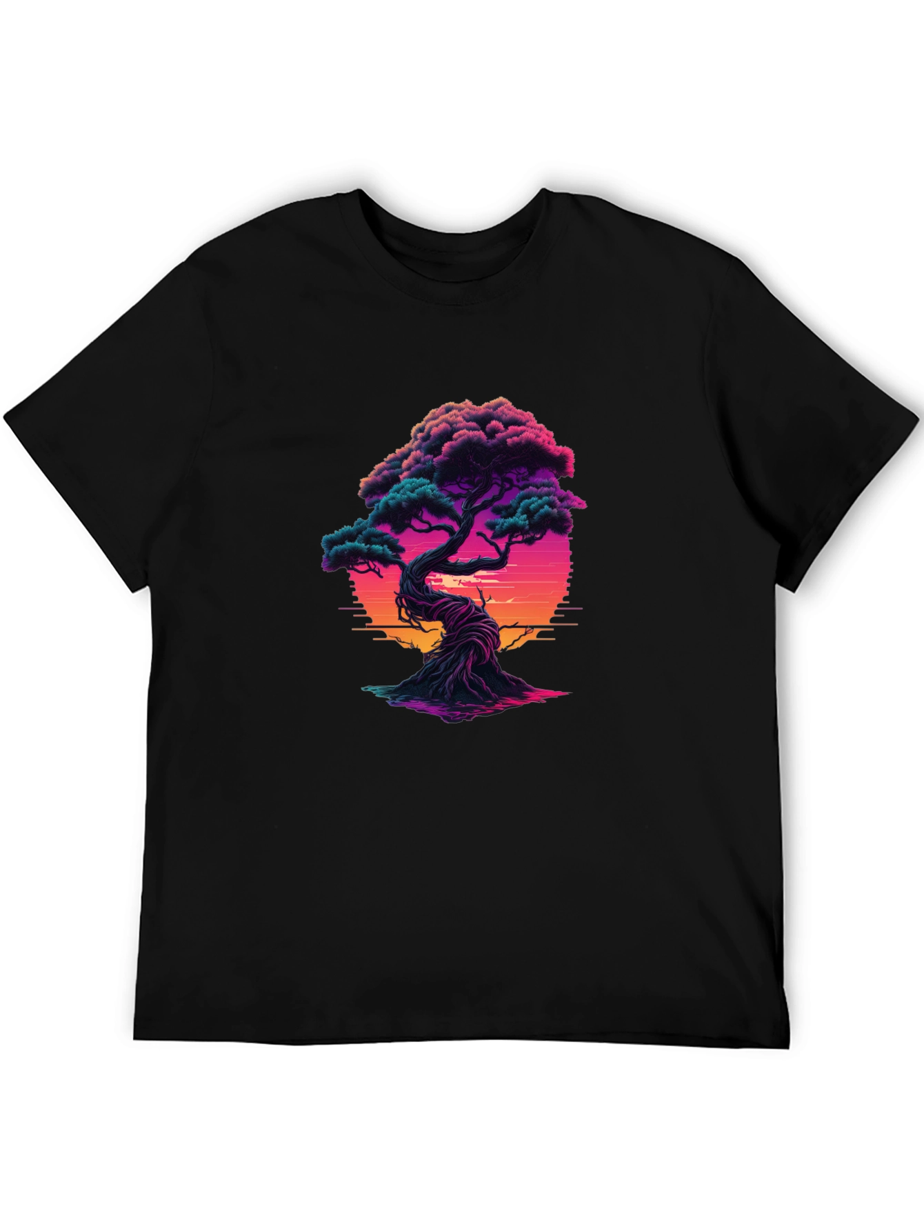 Bonsai Sunset Graphic Tee - Unique Design T-Shirt