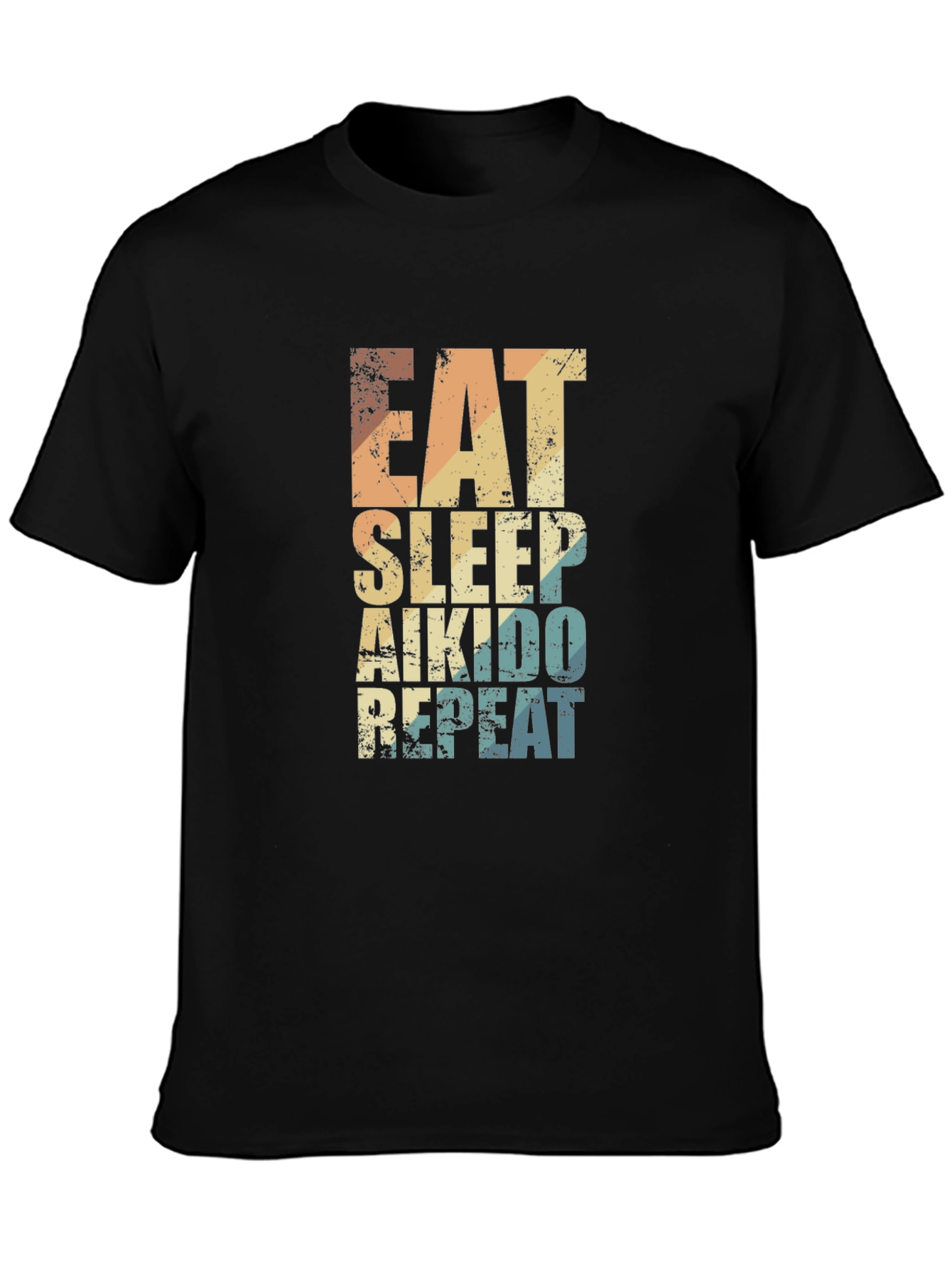 Eat Sleep Aikido Repeat T-Shirt Black