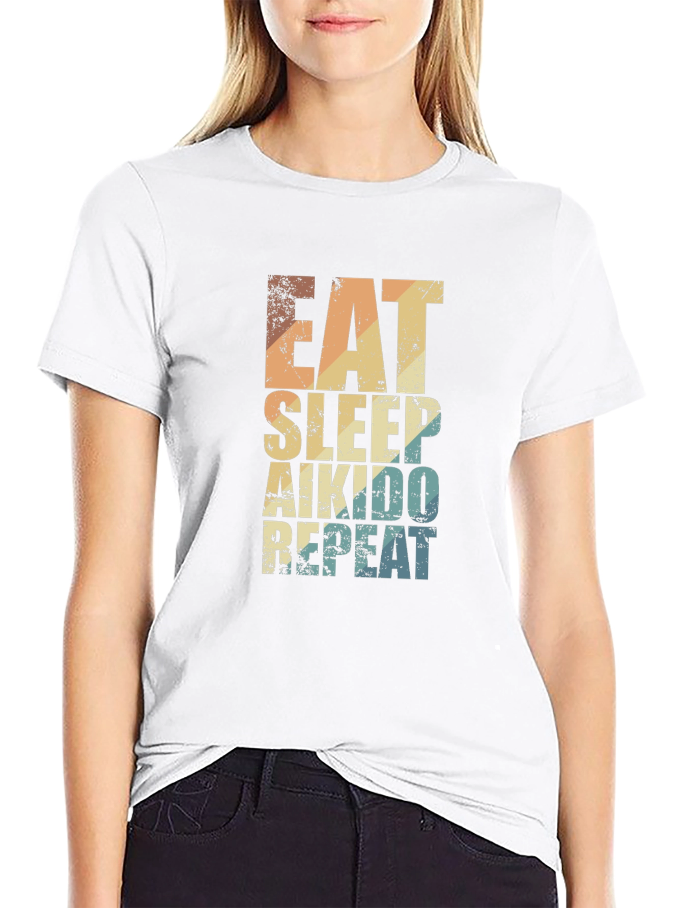 Eat Sleep Aikido Repeat T-Shirt Black